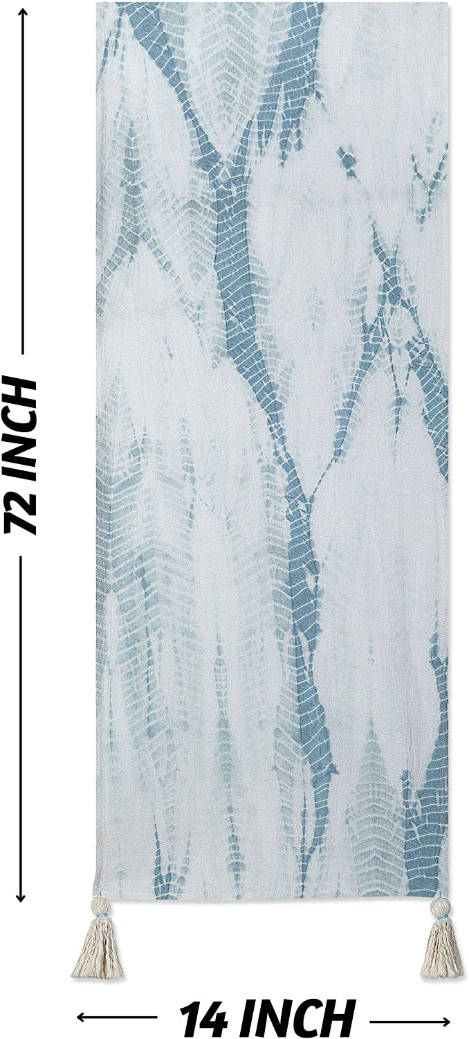 Indie Table Runner - Tie Dye Dusty Blue