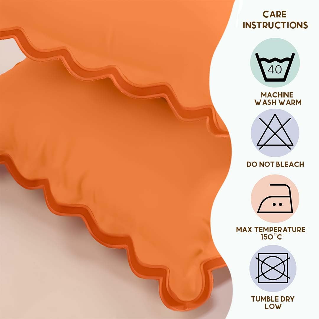 Folkulture 12 X 20" Set of 2 Cushion Cover Scallop Embroidery Oasis Clementine