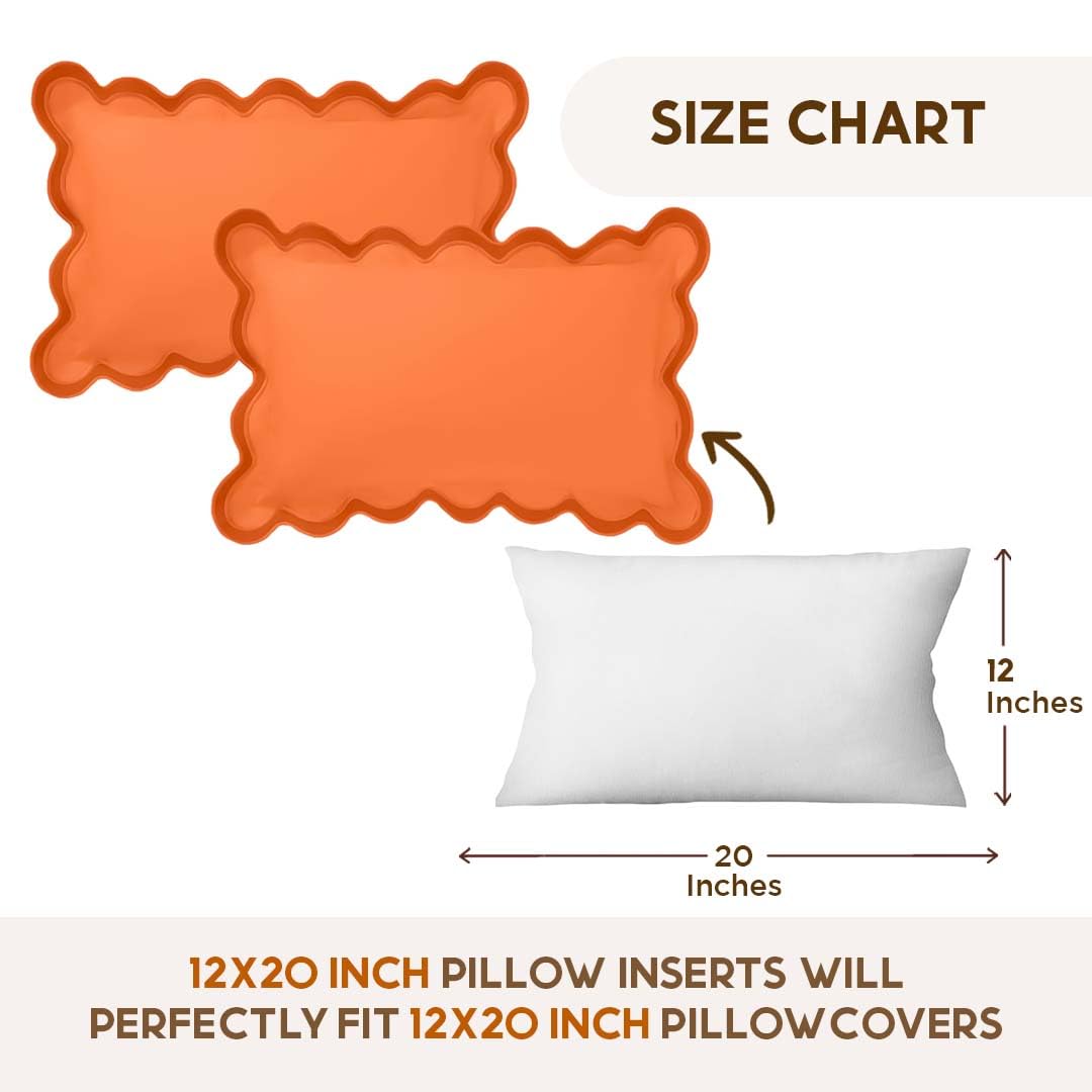 Folkulture 12 X 20" Set of 2 Cushion Cover Scallop Embroidery Oasis Clementine