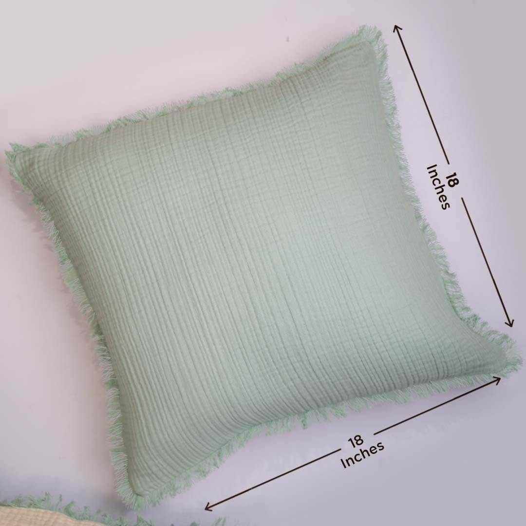 Folkulture 18" X 18" Set of 2 Cushion Cover Gauze Sage Cream