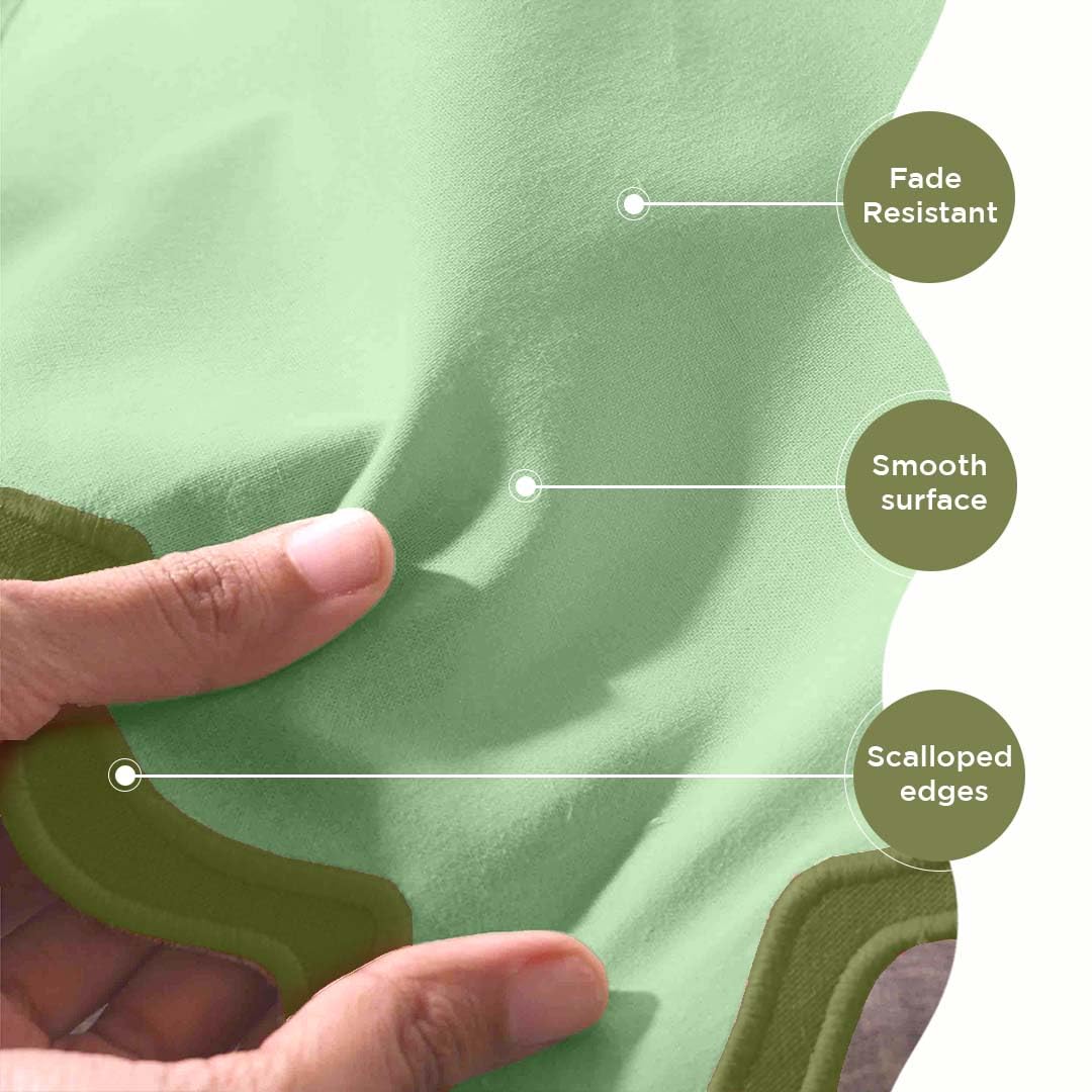 Folkulture 14" X 72" Table Runner Scallop Cotton Forest Sage