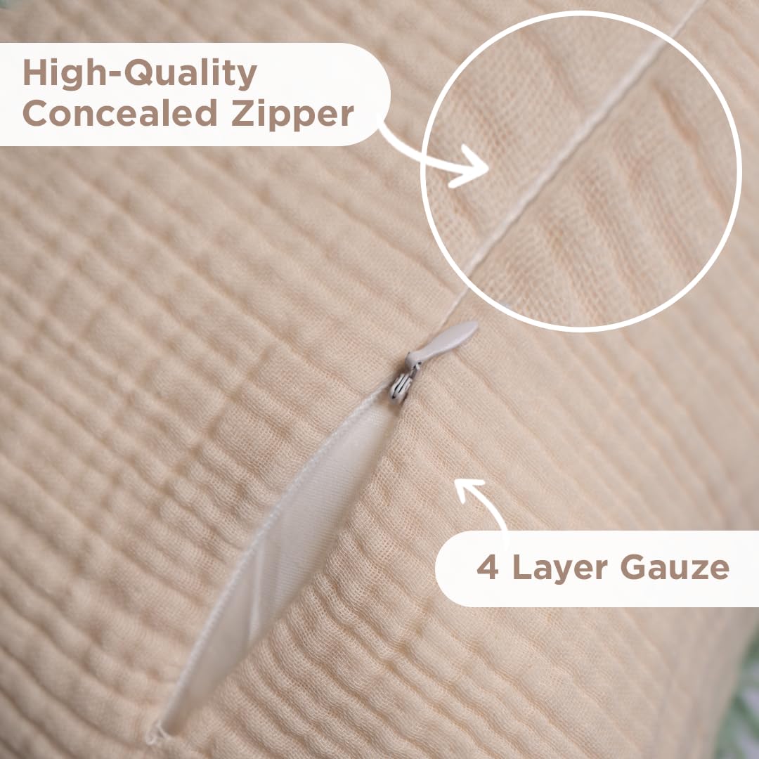 Folkulture 18" X 18" Set of 2 Cushion Cover Gauze Sage Cream