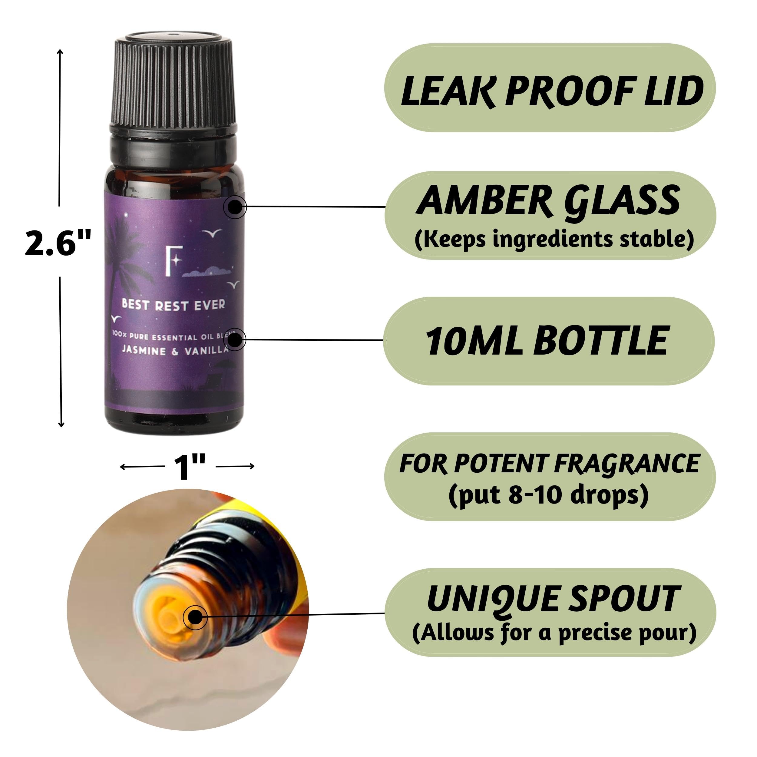 Folkulture Set of 6, 10ml 100% Pure Essential Oil Blend Sleep