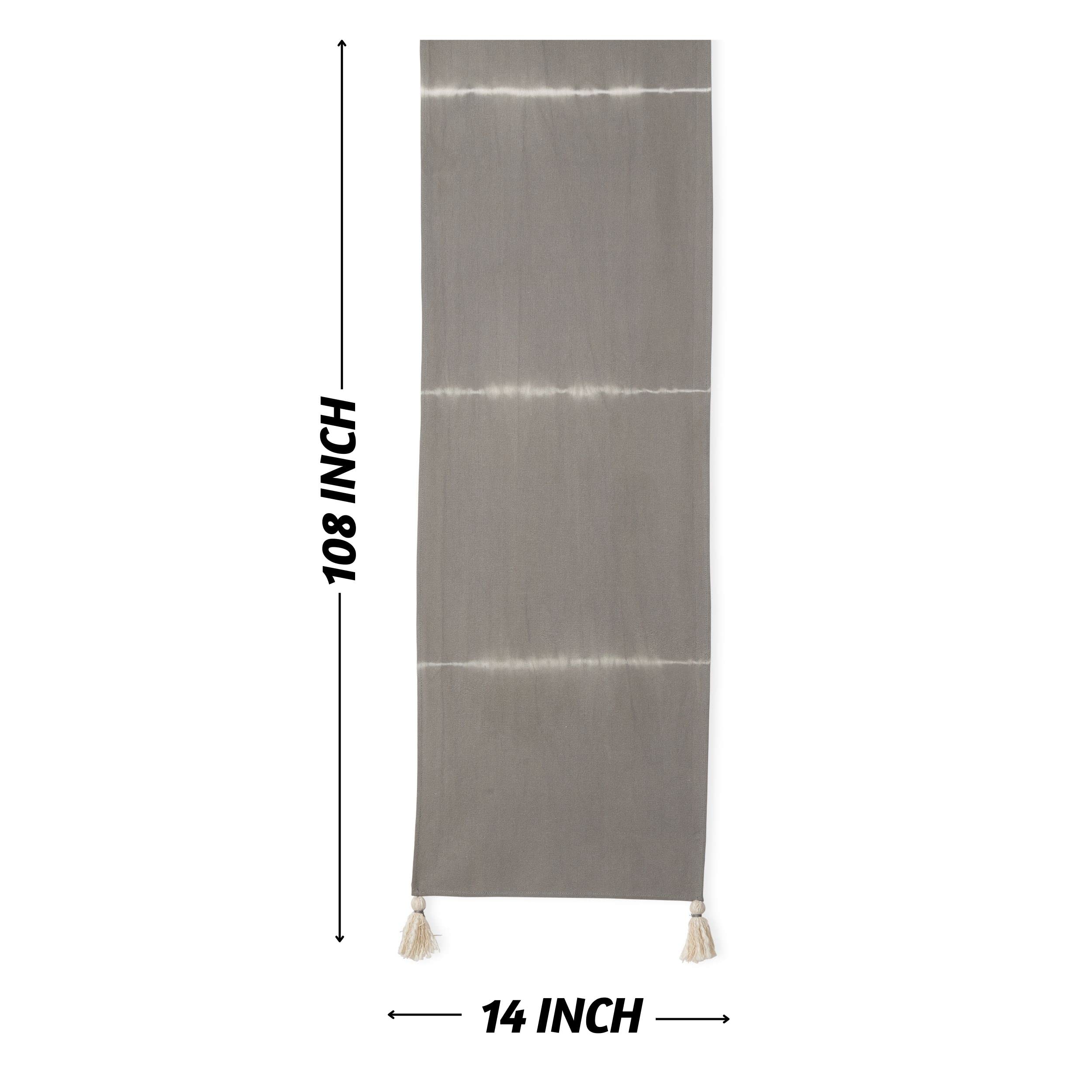 Folkulture Indie Stripe Ash Gray Table Runner 14" x 108"