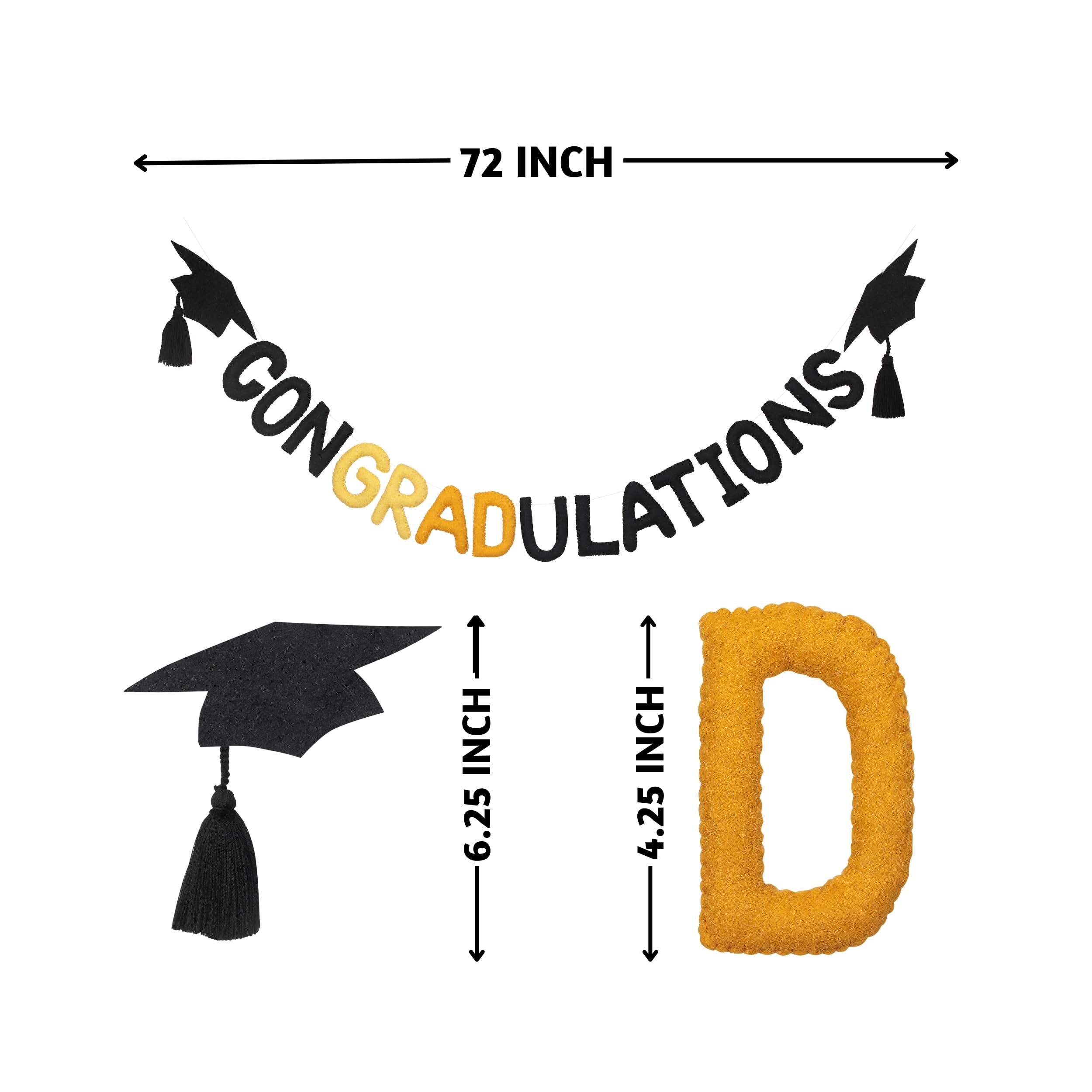 Folkulture 72" Kids Felt Garlands - Congradulations