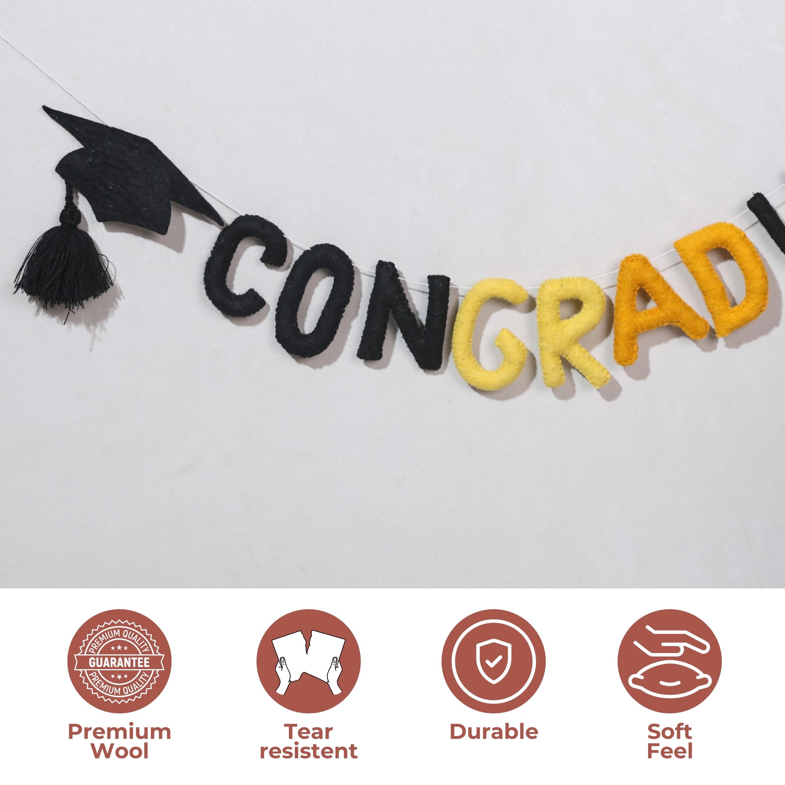 Folkulture 72" Kids Felt Garlands - Congradulations