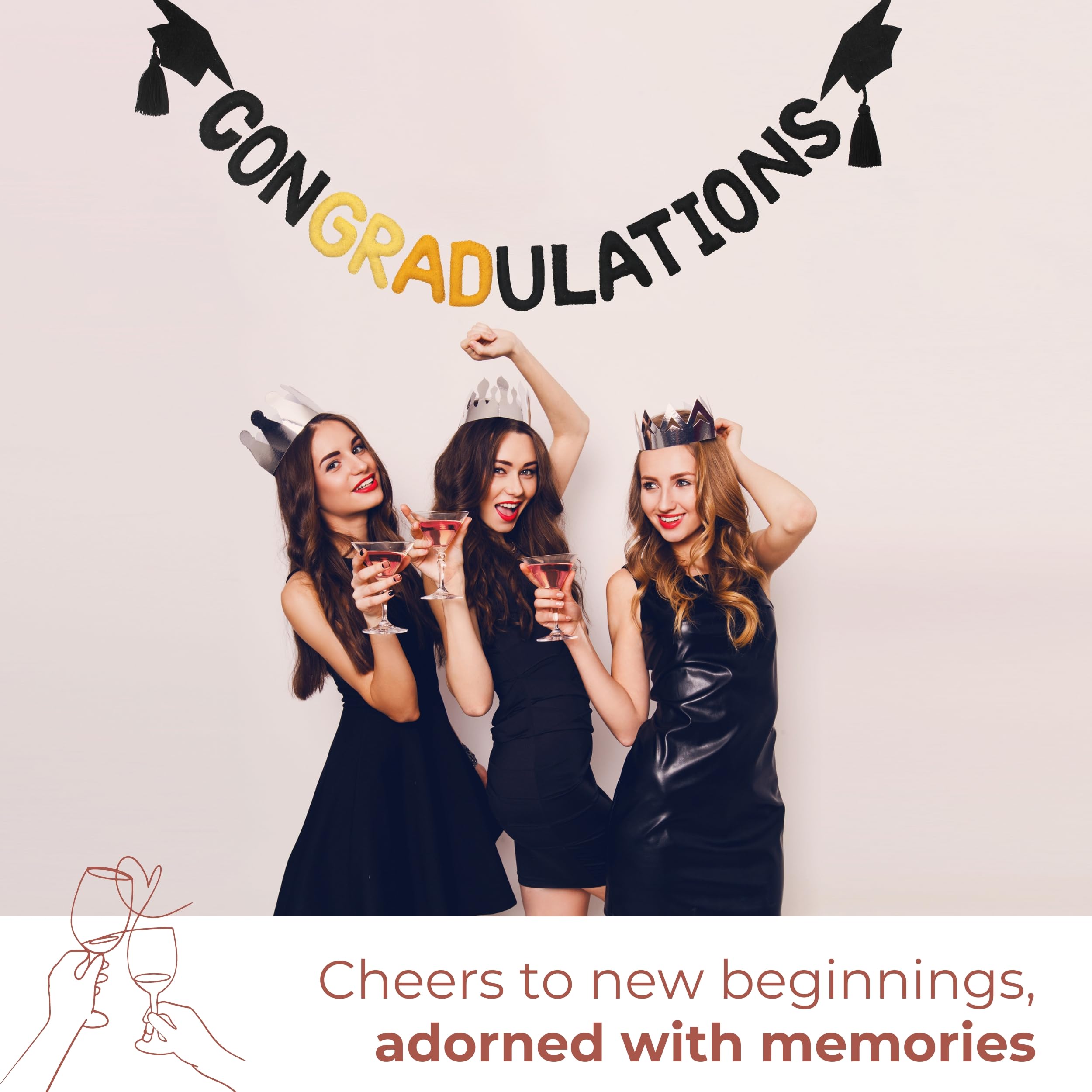 Folkulture 72" Kids Felt Garlands - Congradulations