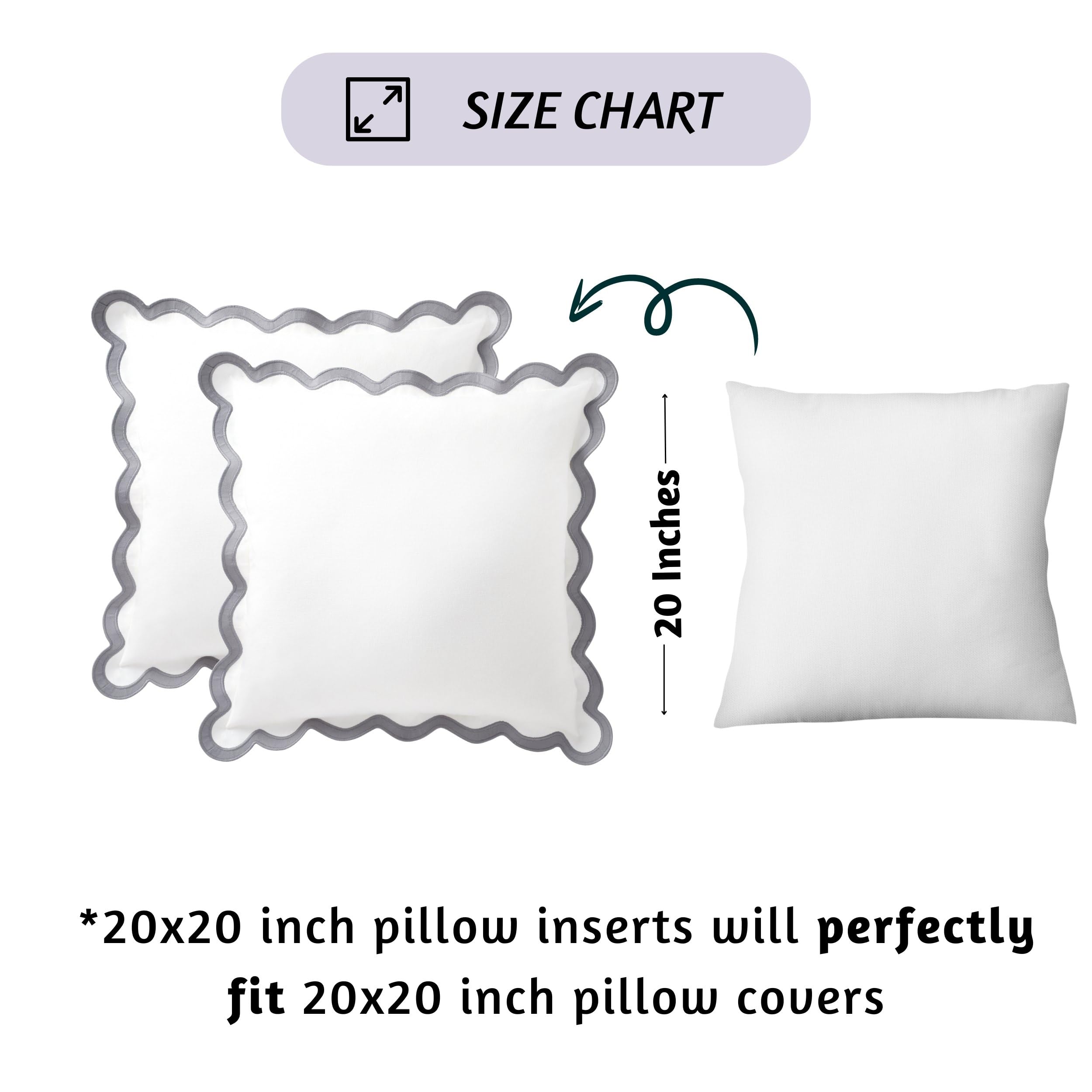 Folkulture 20 X 20" Set of 2 Cushion Cover Scallop Embroidery Oasis Mineral White