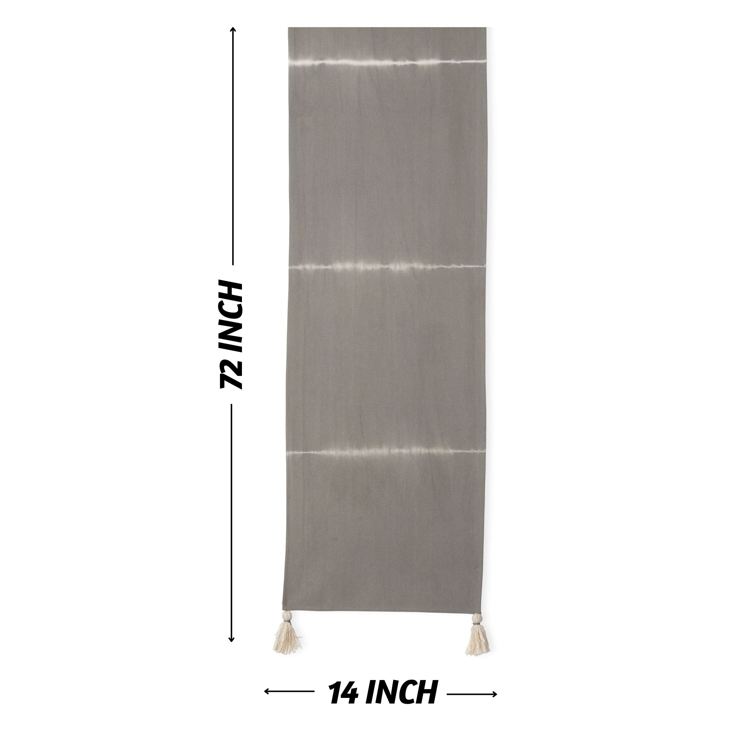 Folkulture Indie Stripe Ash Gray Table Runner - 14" x 72"