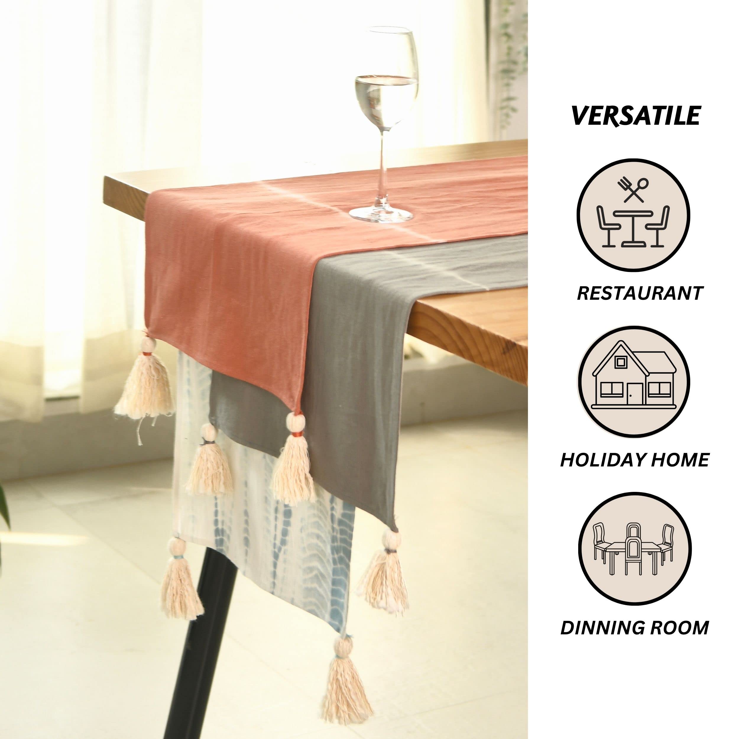 Folkulture Indie Stripe Rust Table Runner 14" x 108"