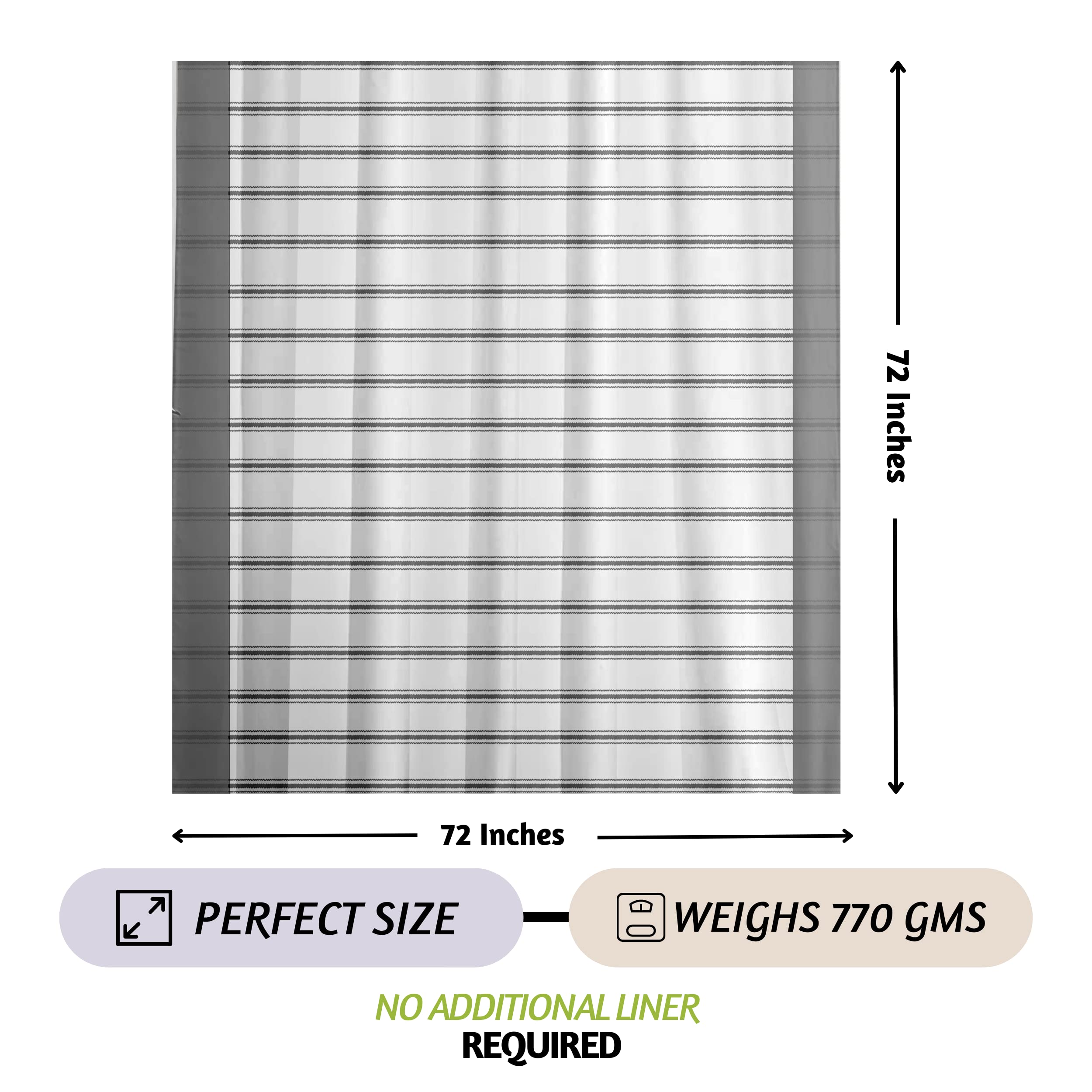 Folkulture 72" x 72" Shower Curtains - Laguna Grey