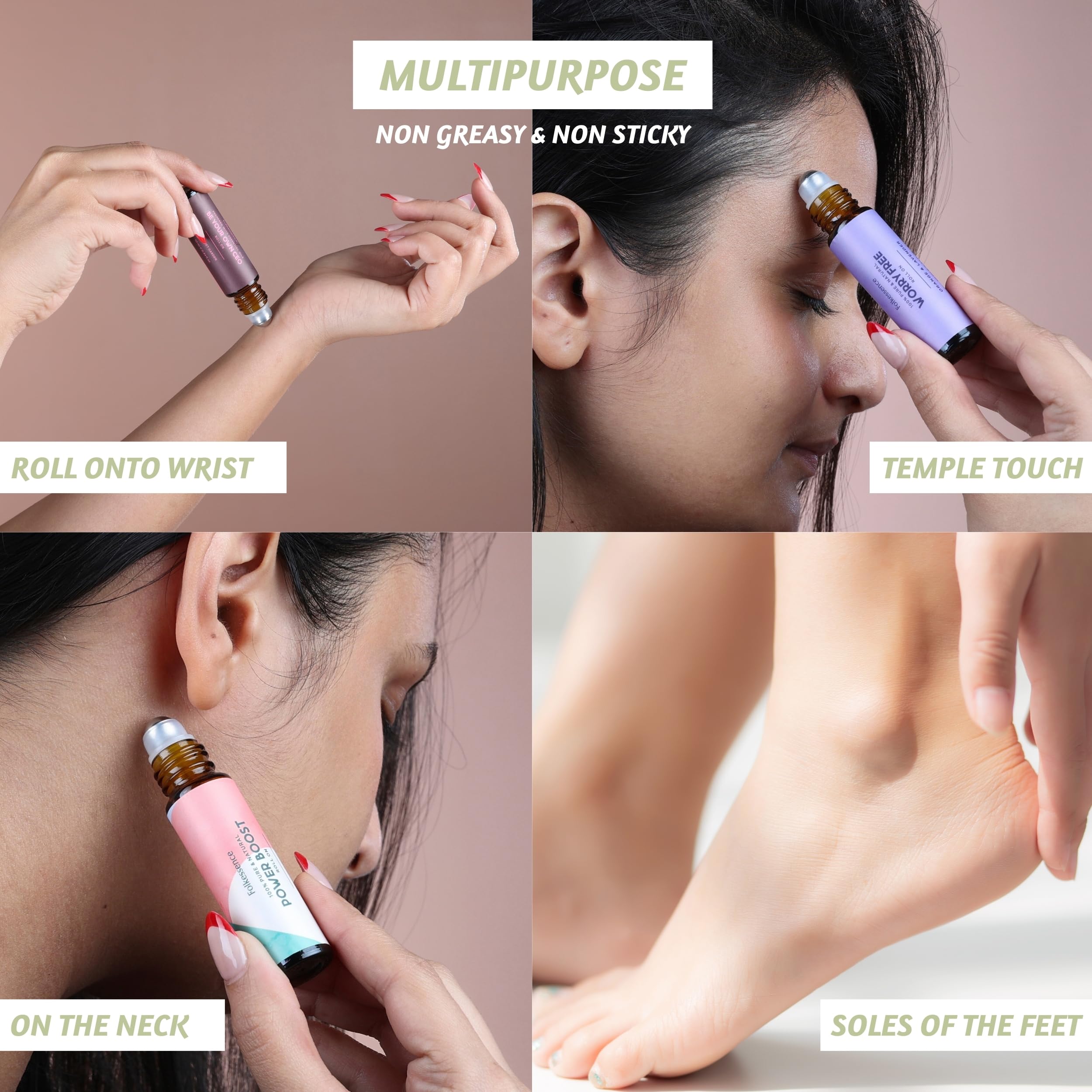 Folkulture Set of 3, 10ml Roll On Essential Oil Blend Best Sleep