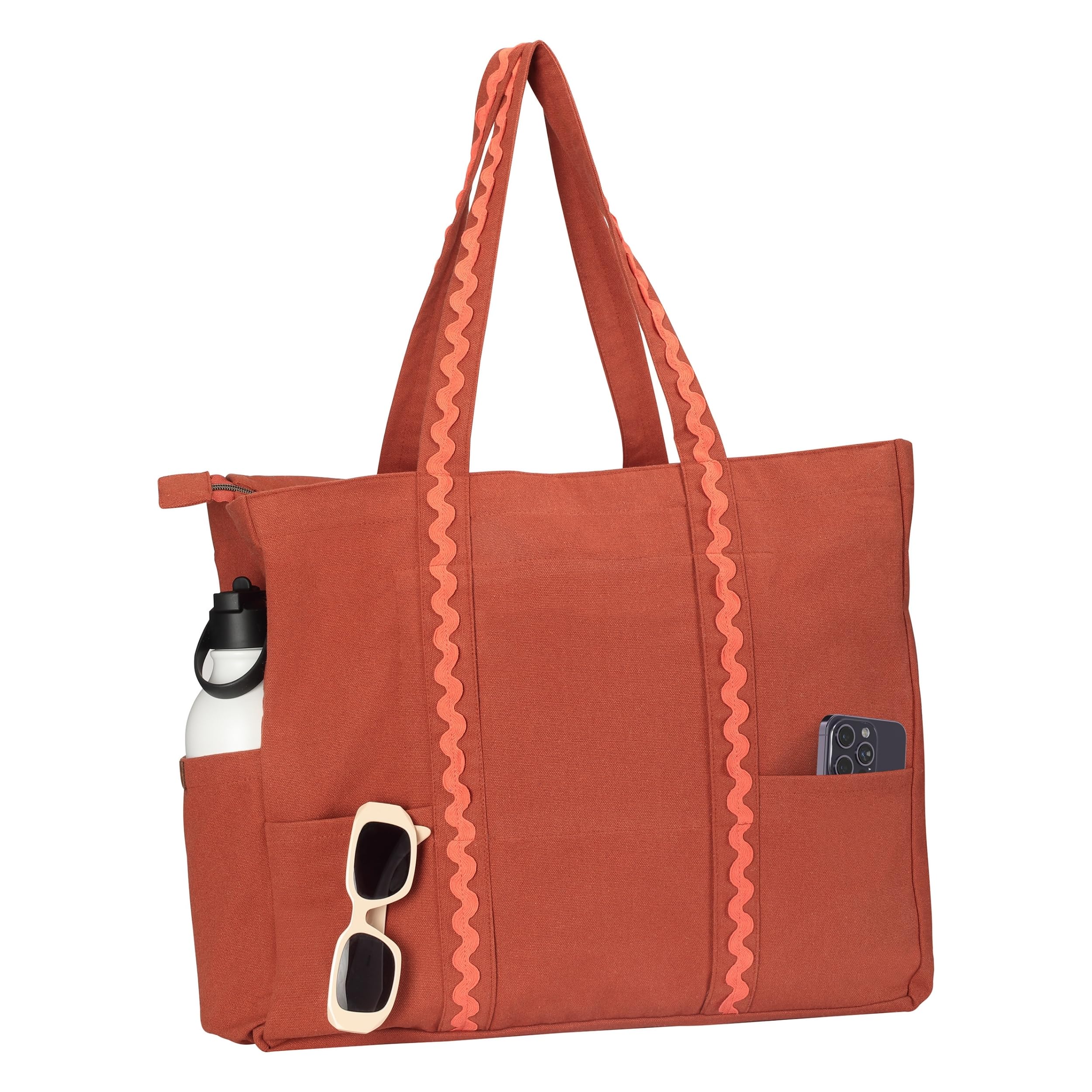 Folkulture The Carry-All Tote 100% Recycled Cotton - Royal Rust