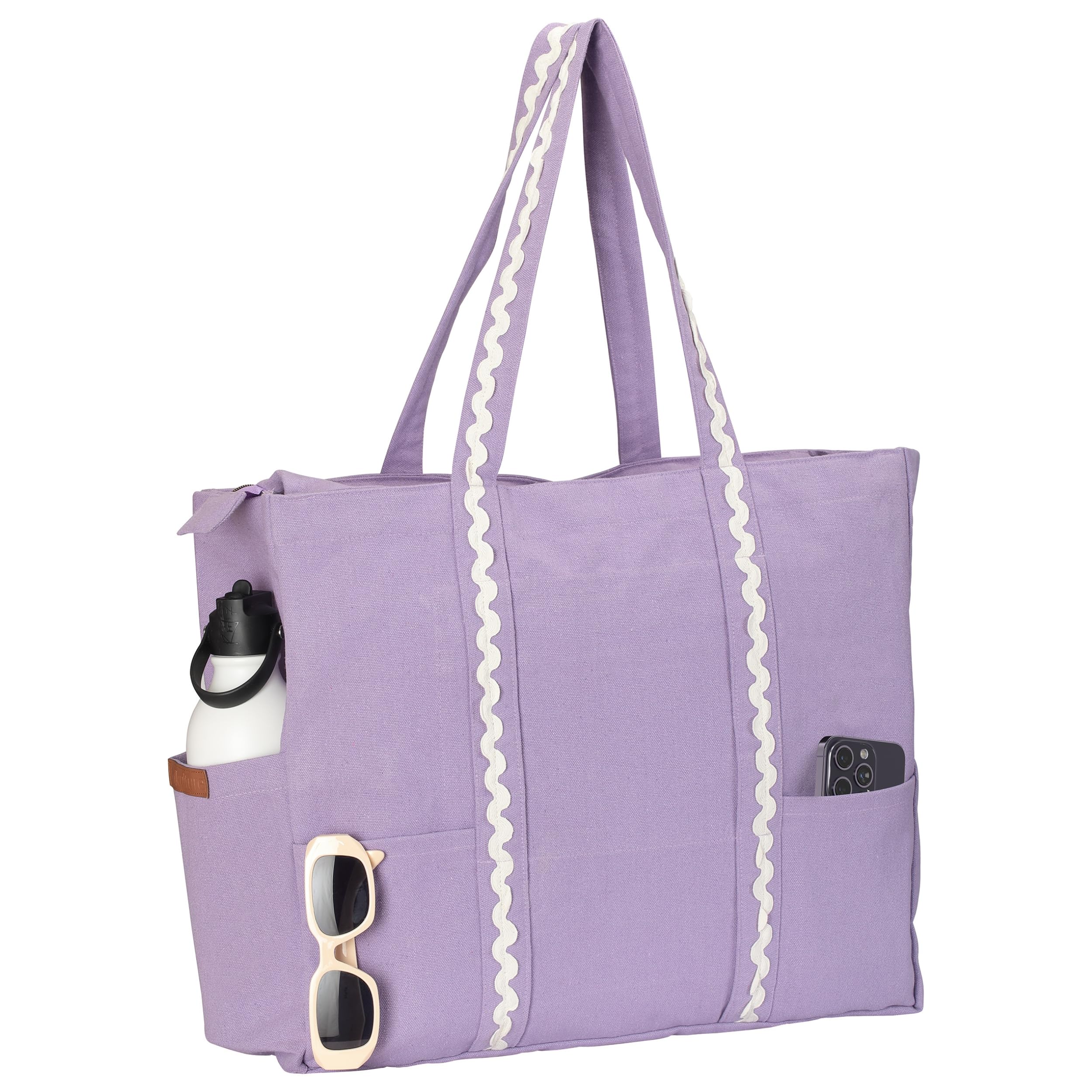 Folkulture The Carry-All Tote 100% Recycled Cotton - Lavender
