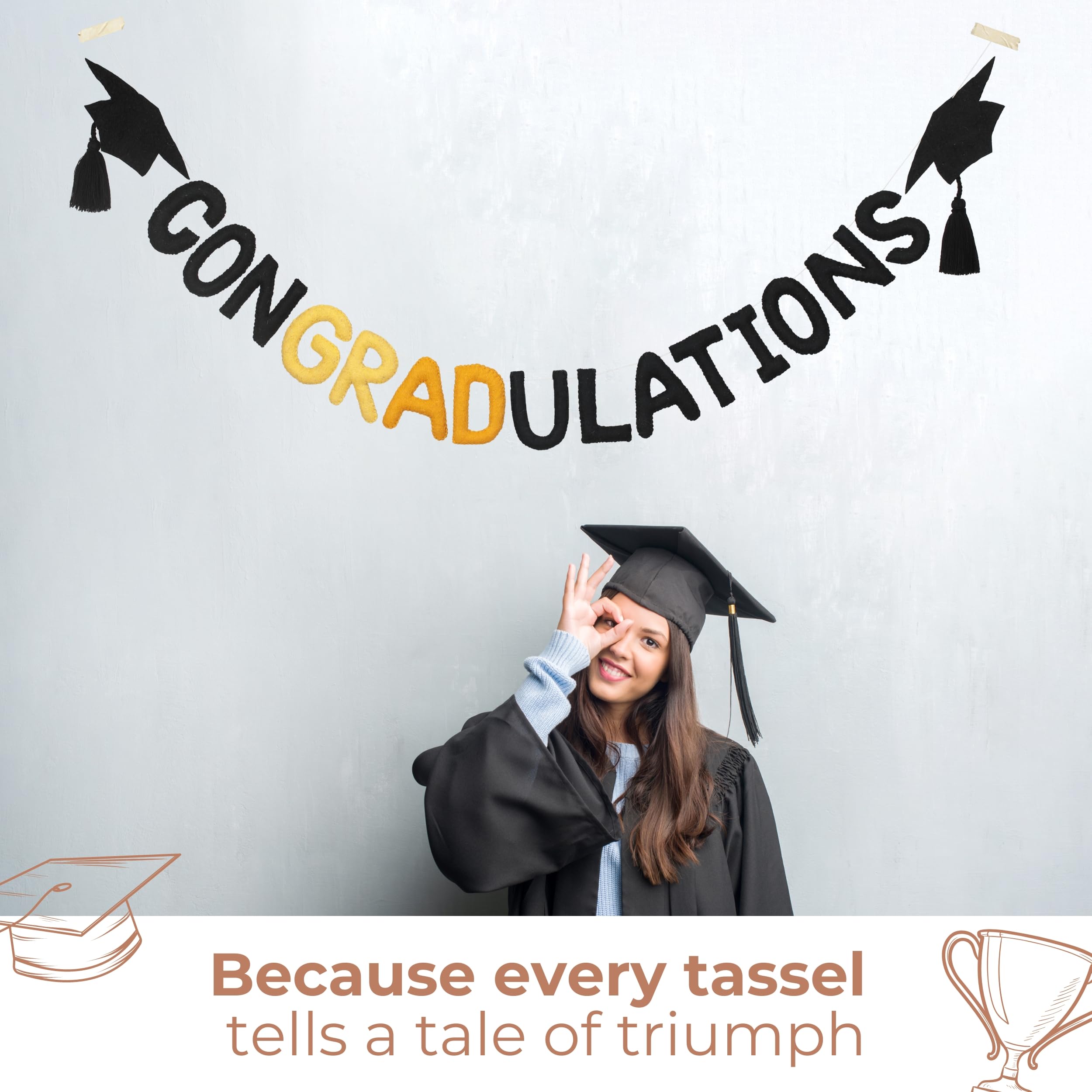 Folkulture 72" Kids Felt Garlands - Congradulations
