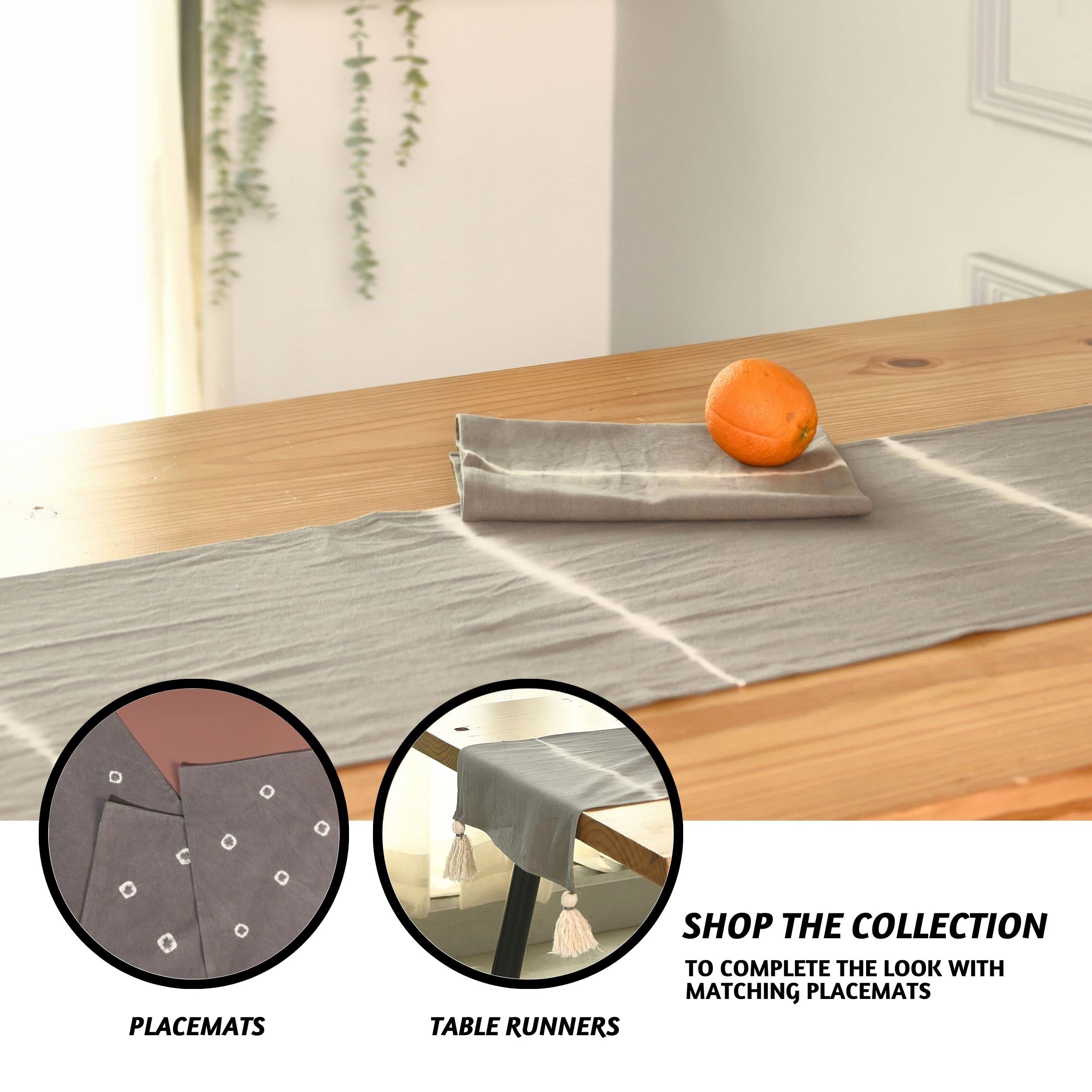 Folkulture Indie Stripe Ash Gray Table Runner - 14" x 72"