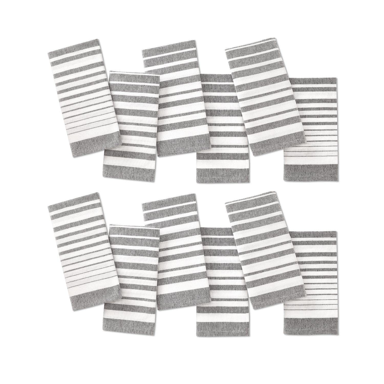 Folkulture Set of 12 Napkins Recycled Cotton Duke - Gray