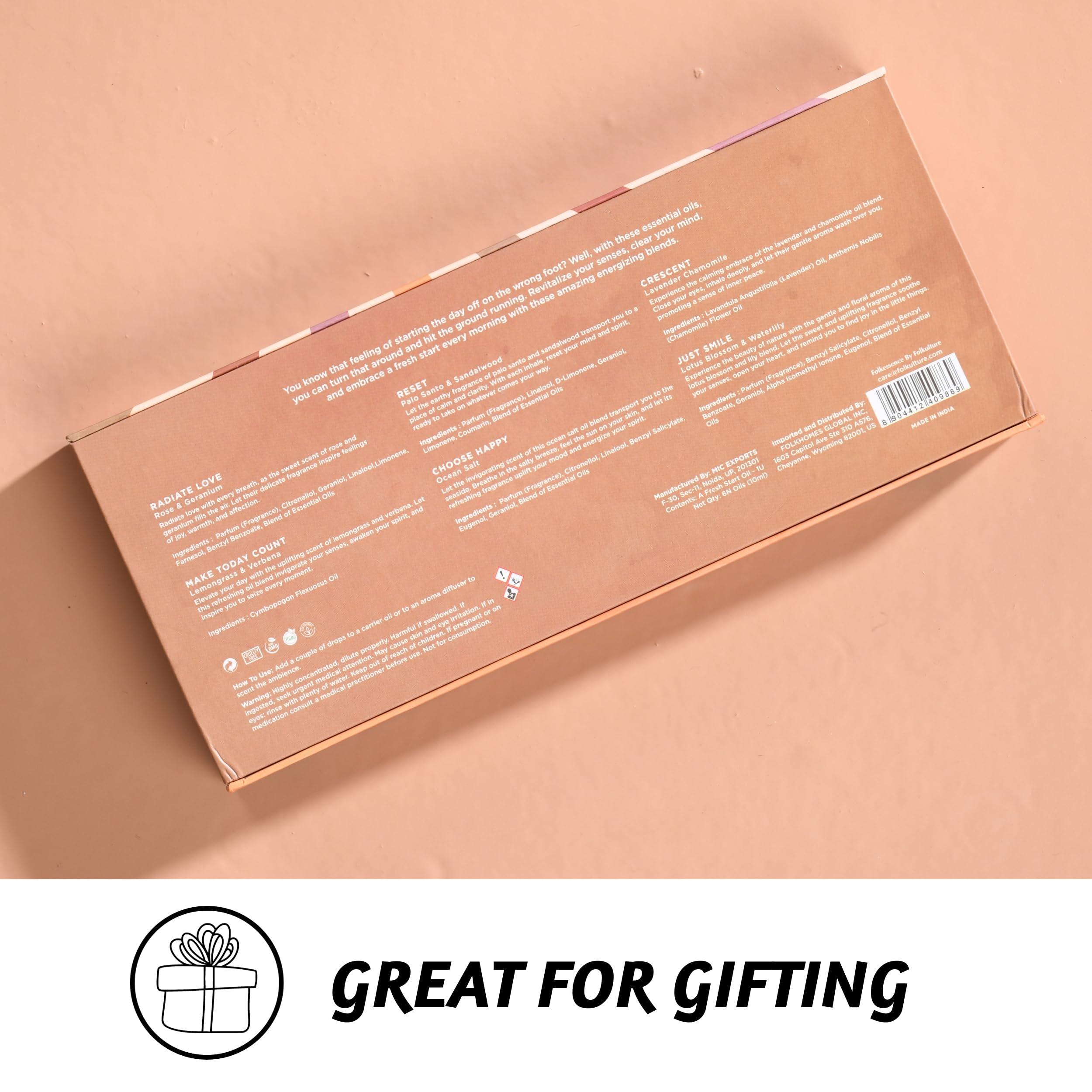 Folkulture Set of 6, 10ml Prepared With Essential Oils Fresh Start