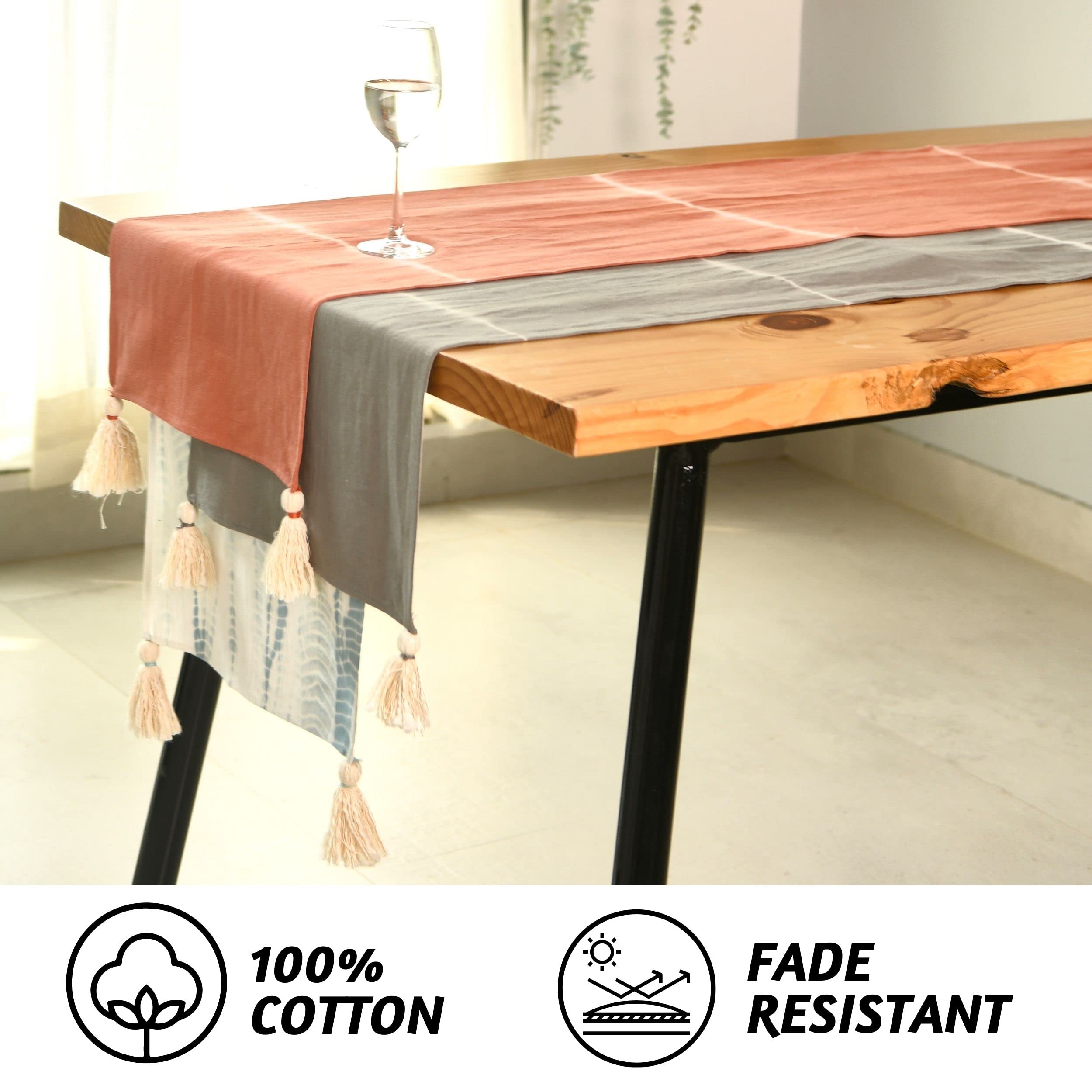 Folkulture Indie Stripe Ash Gray Table Runner - 14" x 72"