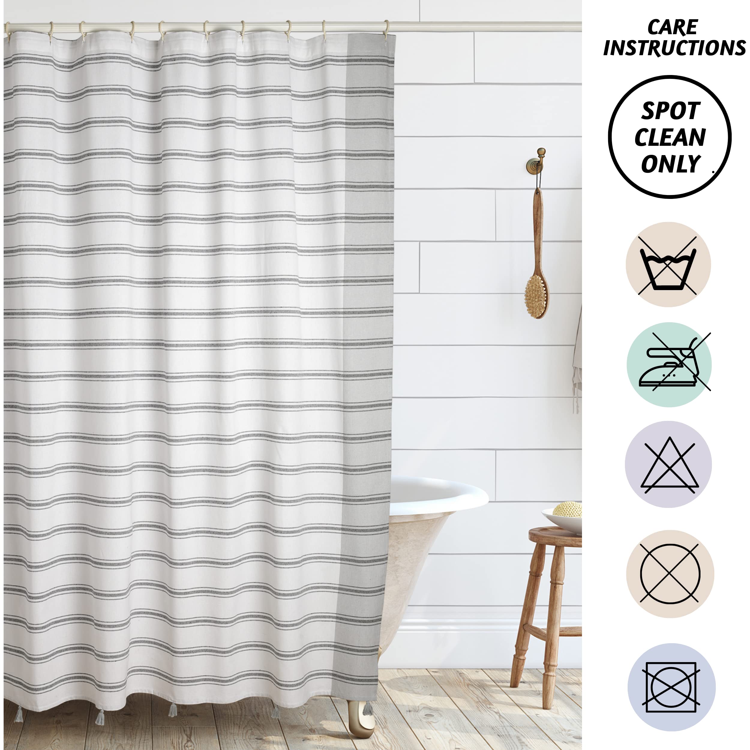 Folkulture 72" x 72" Shower Curtains - Laguna Grey