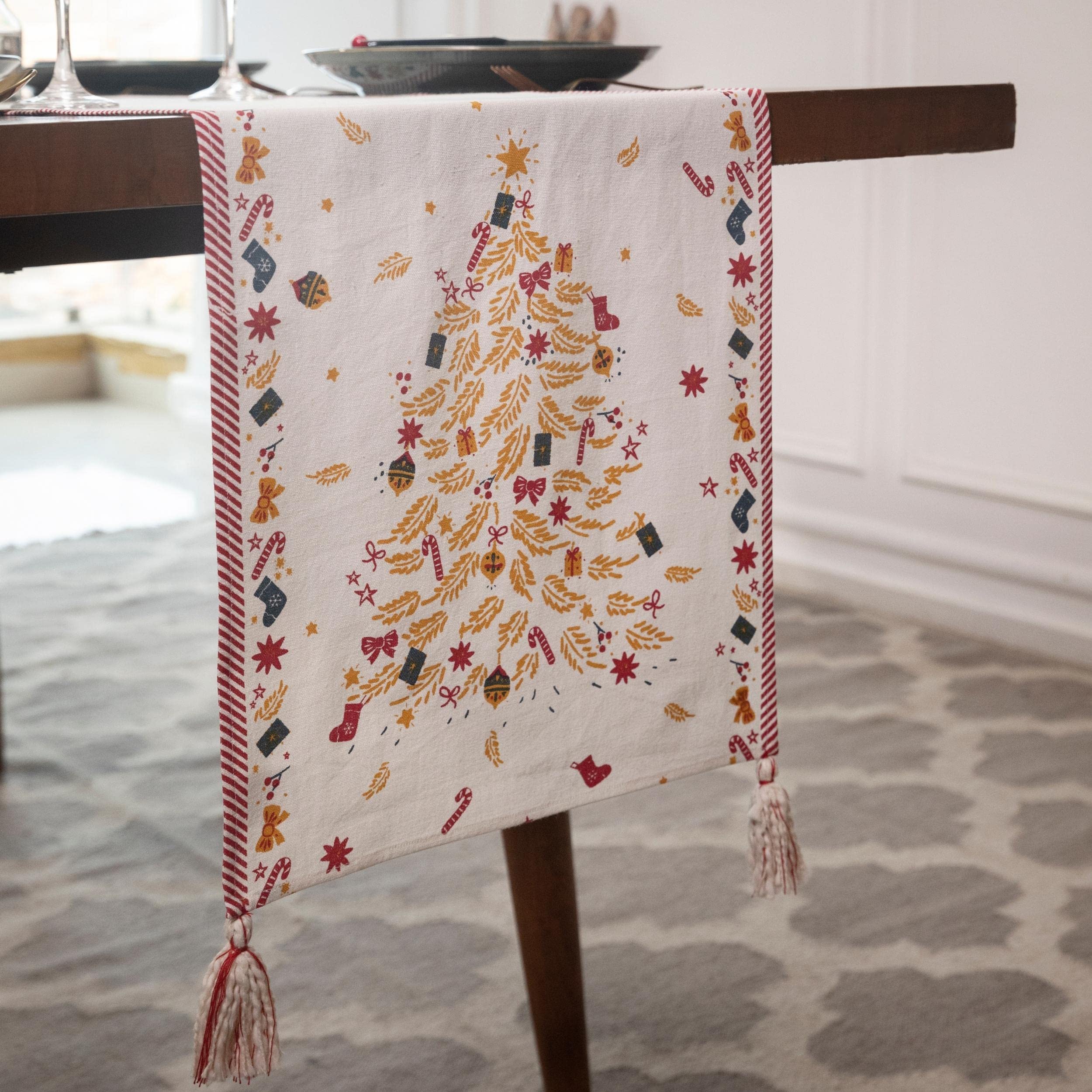 Folkulture 14" x 90"  Table Runner - Very Merry