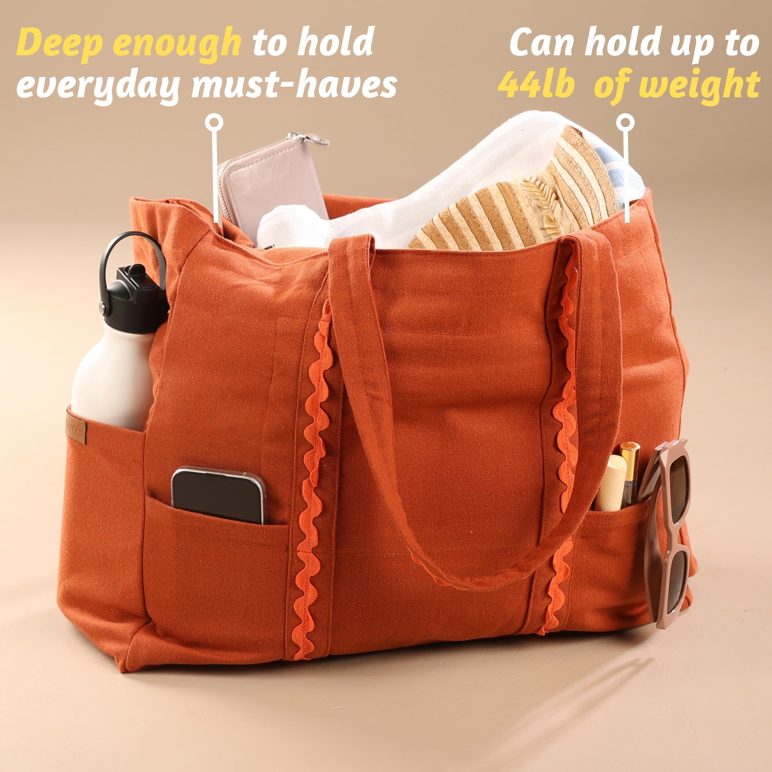 Folkulture The Carry-All Tote 100% Recycled Cotton - Royal Rust
