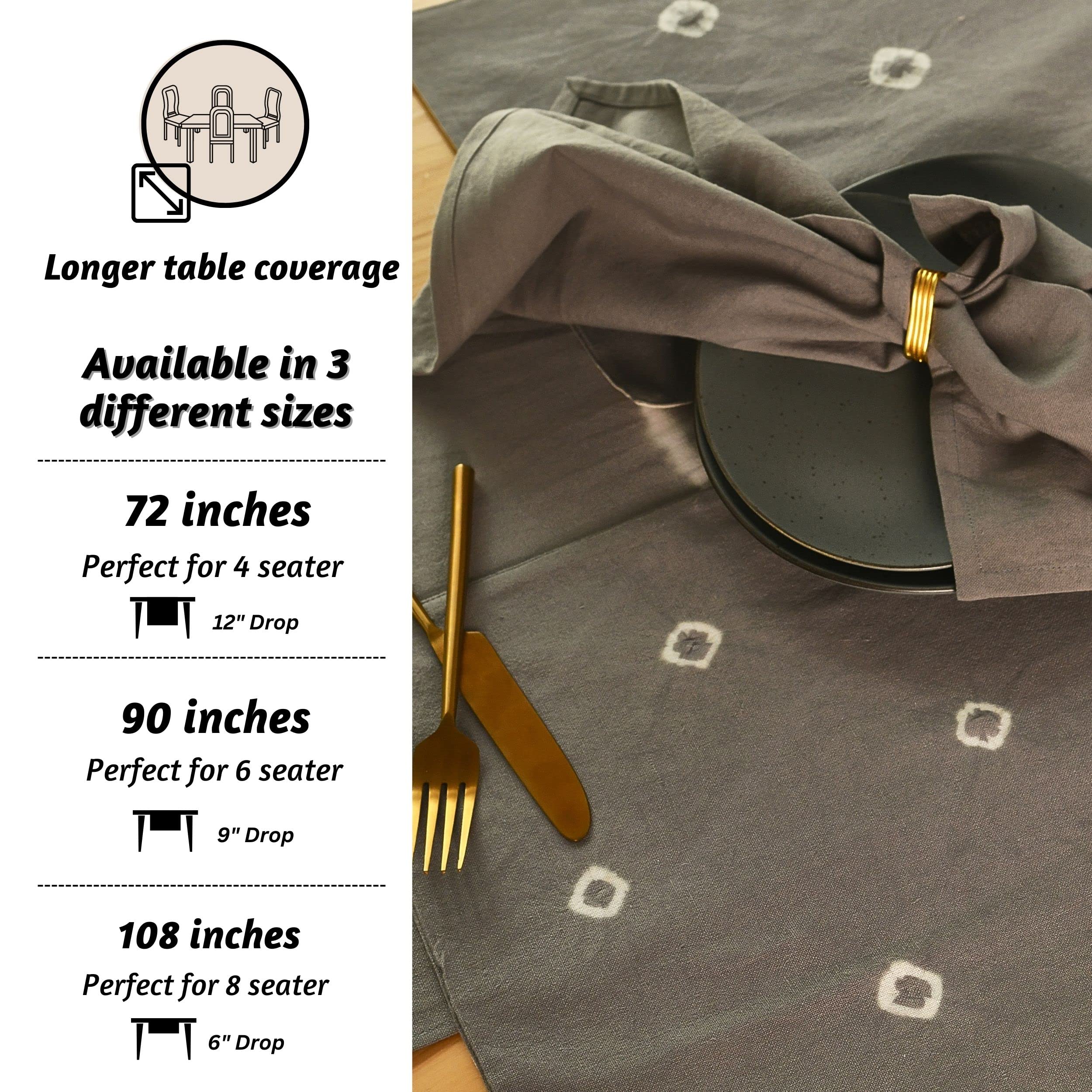 Folkulture Indie Stripe Ash Gray Table Runner - 14" x 72"