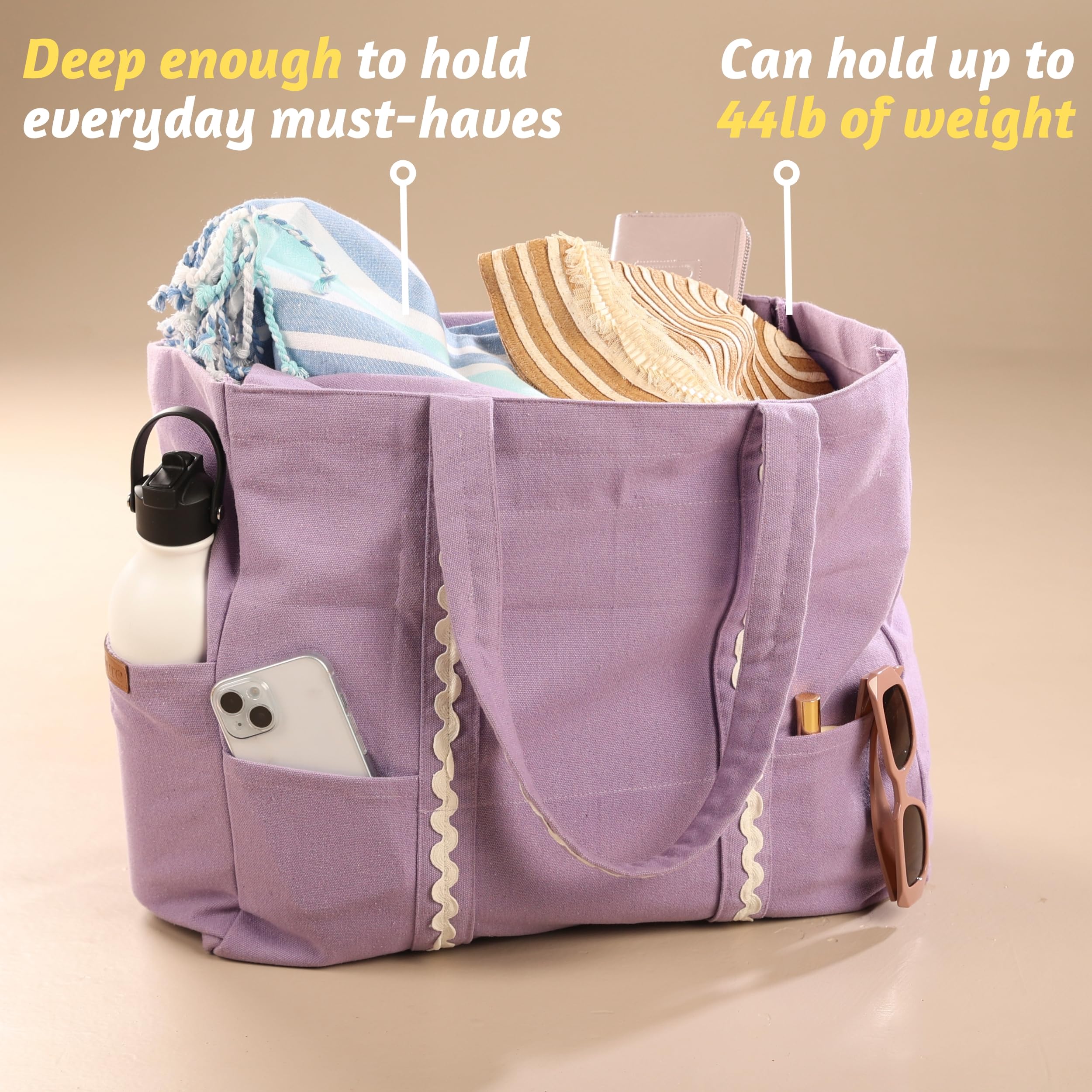 Folkulture The Carry-All Tote 100% Recycled Cotton - Lavender