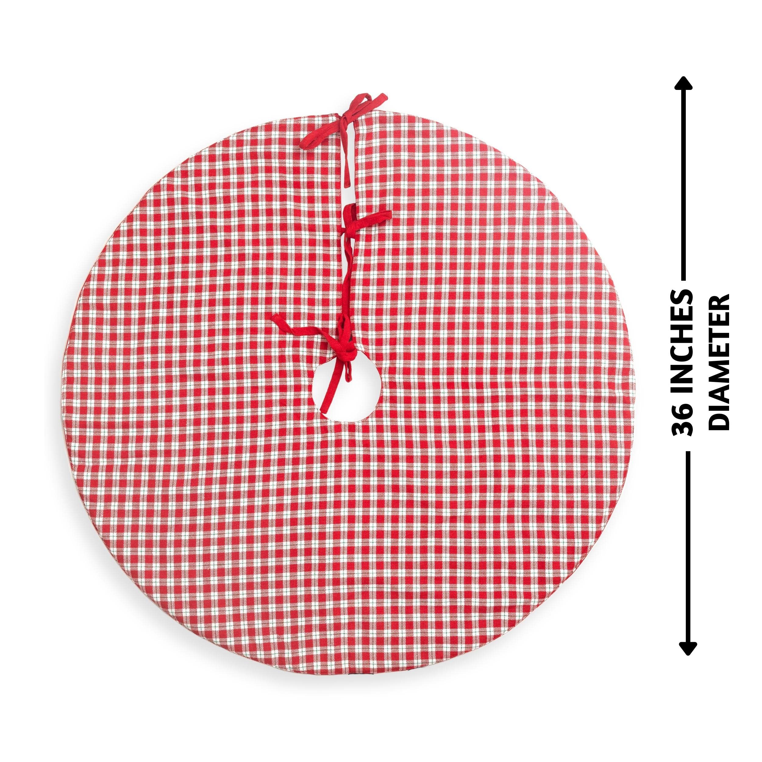 Folkulture 36" Round Red Checks Tree Skirt