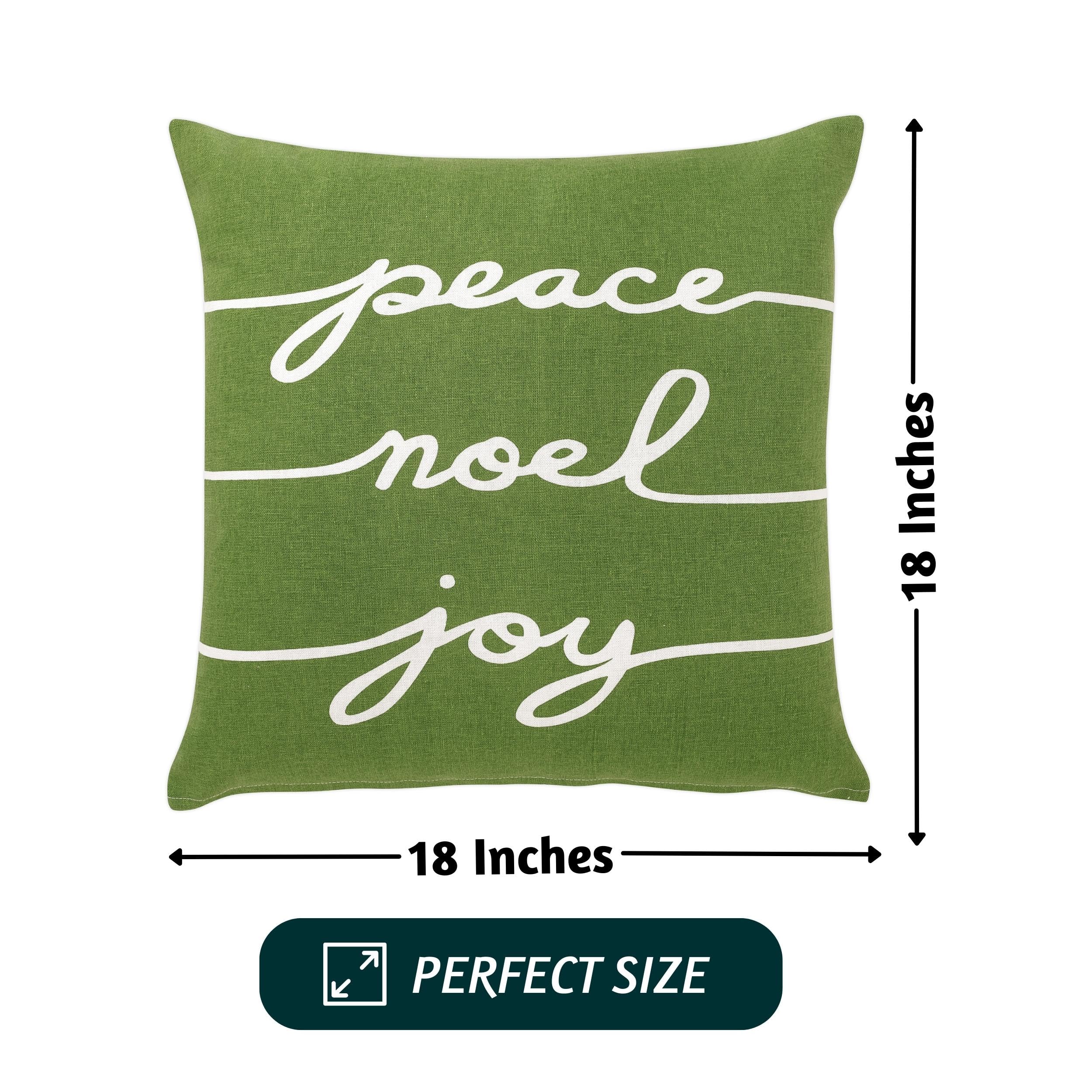 Folkulture 18" X 18" Set of 4 Cushion Covers Merry Christmas