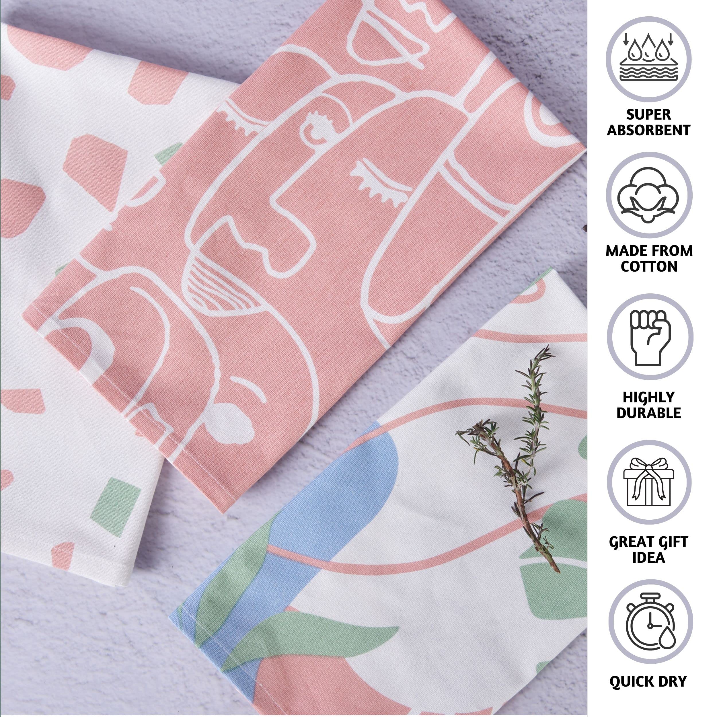 Folkulture 20" x 26" Abstract Faces Kitchen Towel