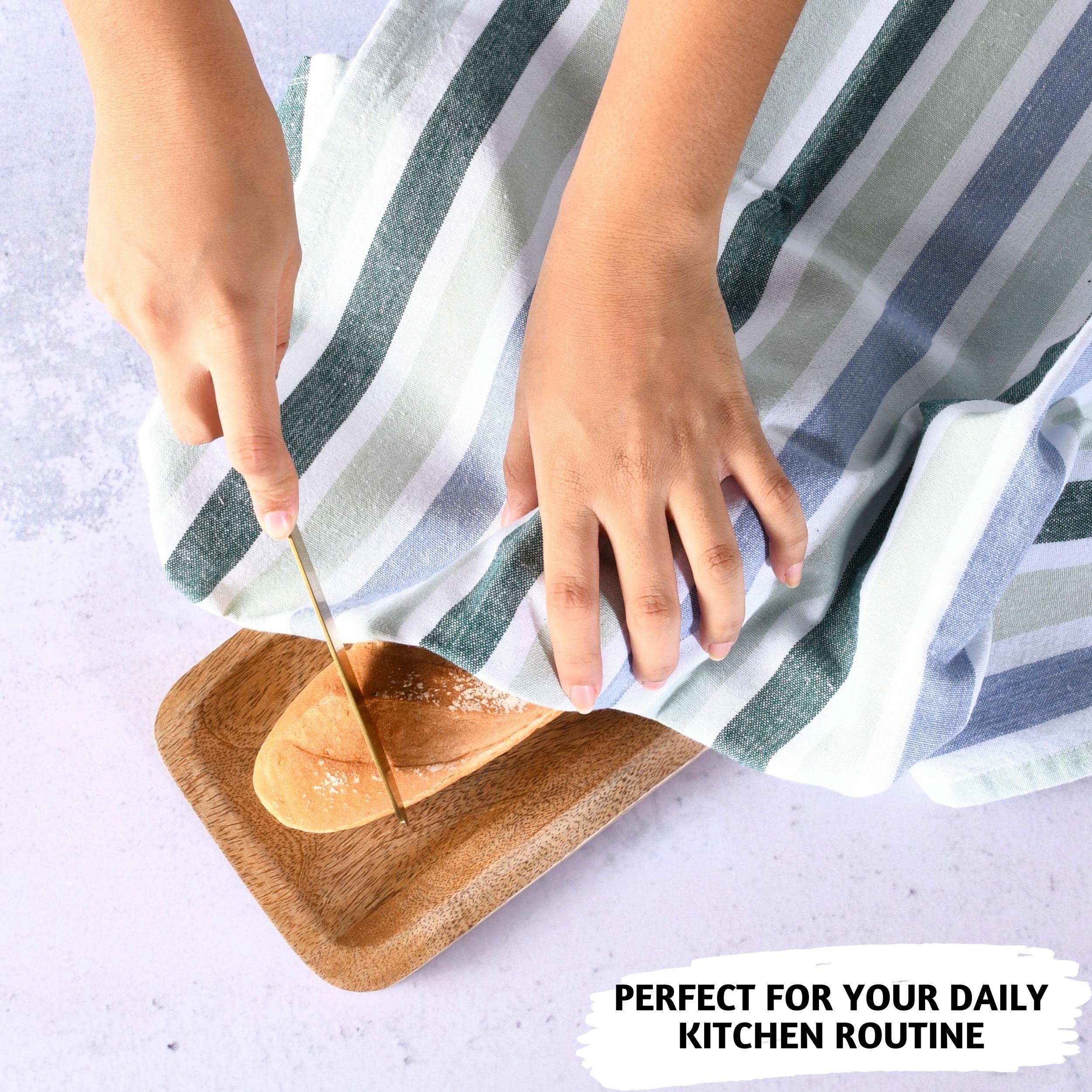 Folkulture 20" x 28" Set of 4 Kitchen Towel Houndstooth Jungle Green