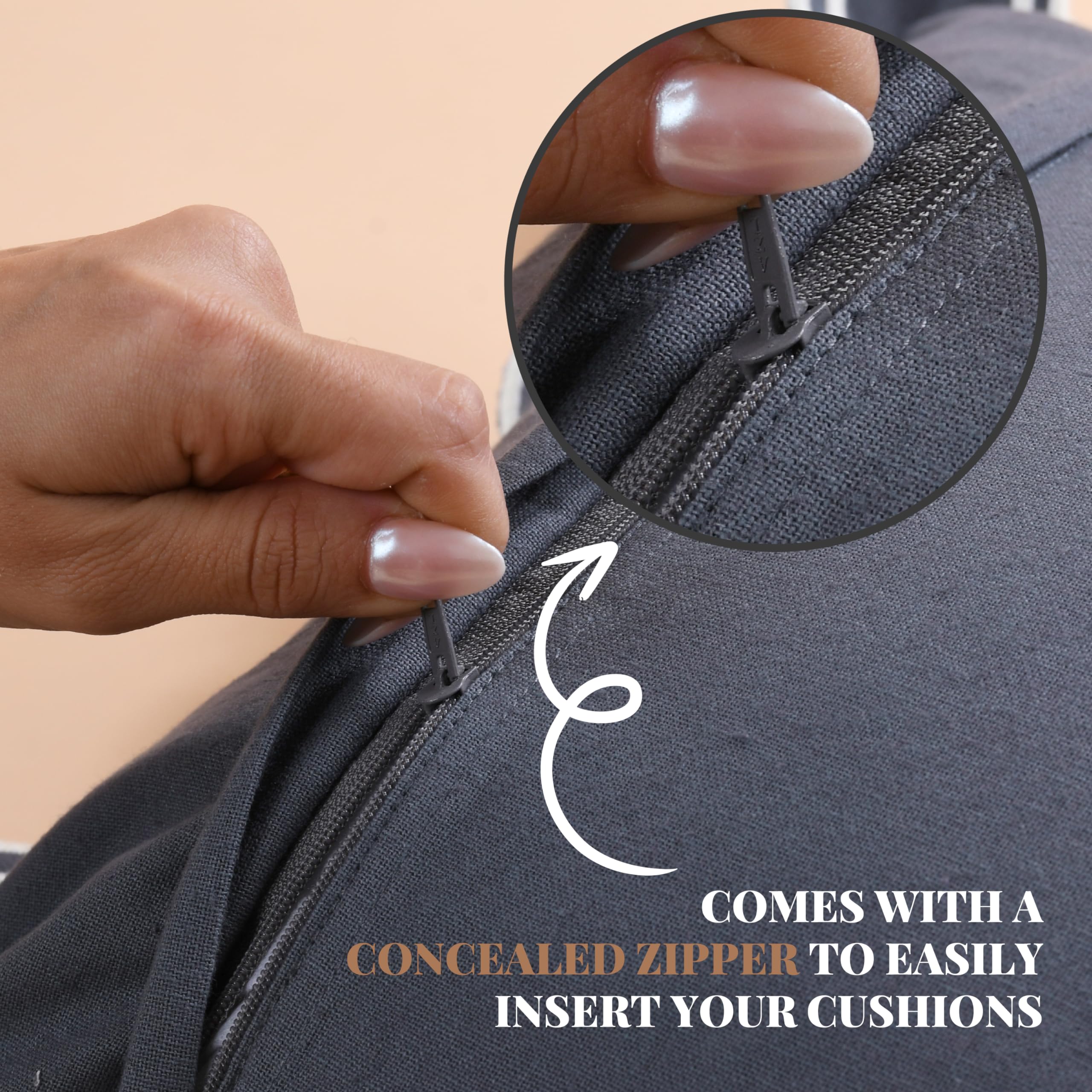 Folkulture 20" X 20" Set of 2 Cushion Cover Scallop Embroidery Oasis Slate Gray