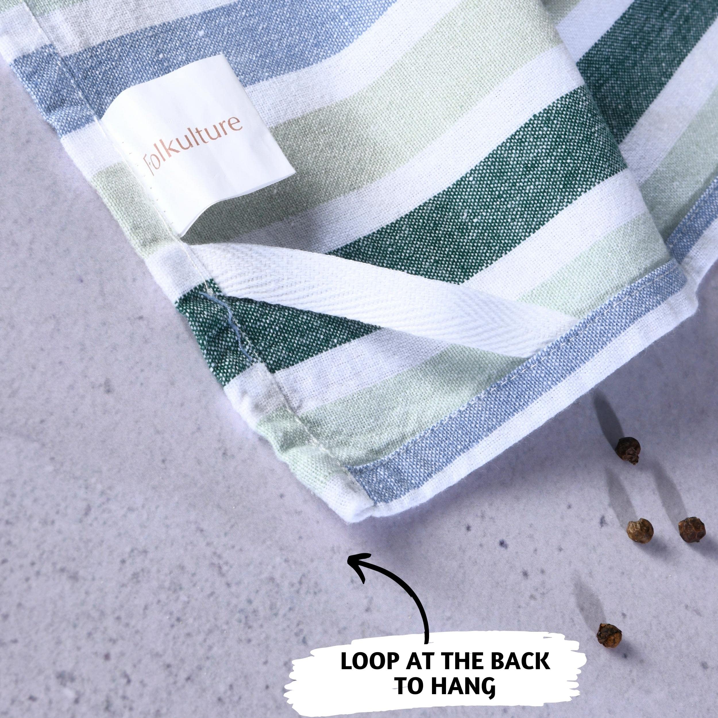 Folkulture 20" x 28" Set of 4 Kitchen Towel Houndstooth Jungle Green