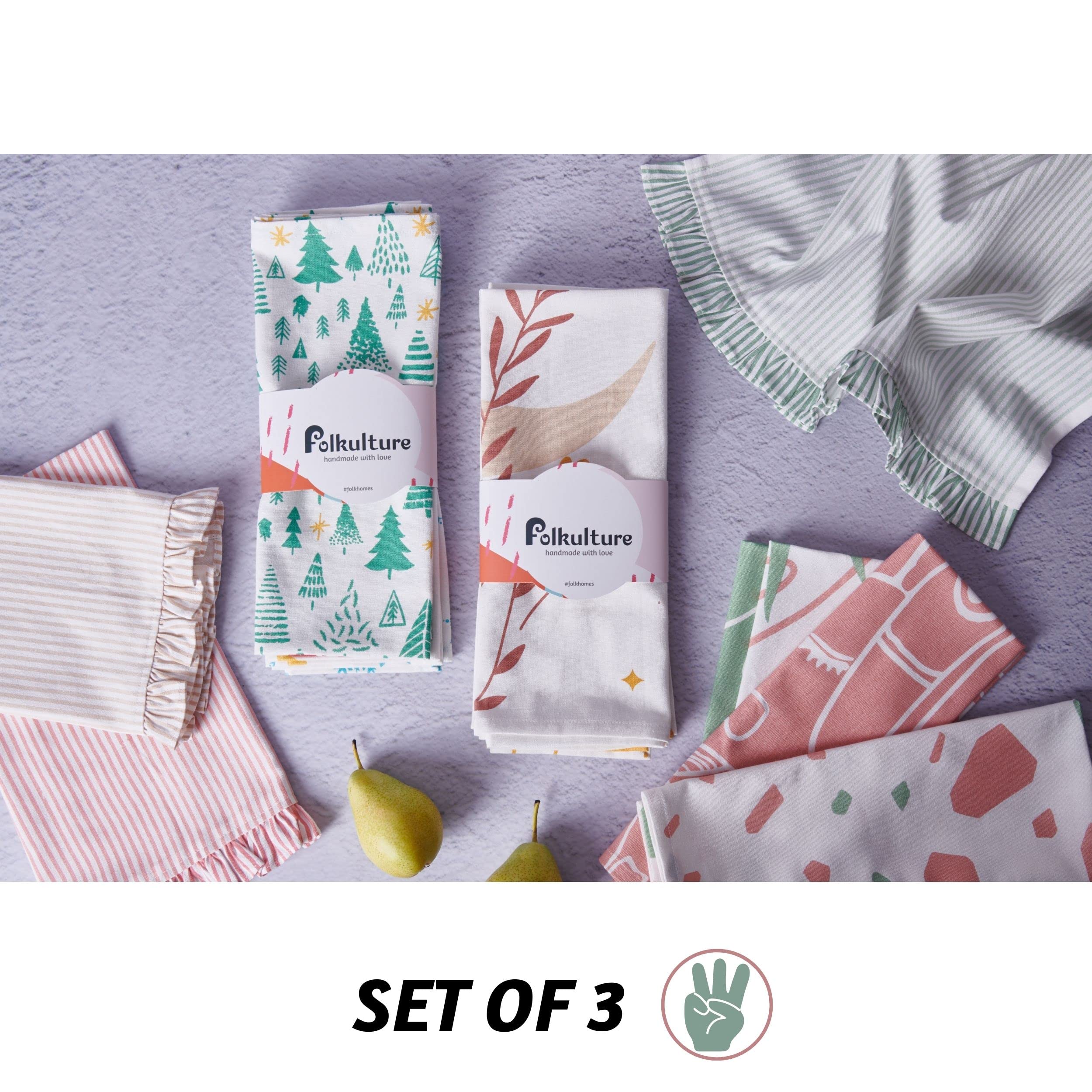 Folkulture 20" x 26" Abstract Faces Kitchen Towel