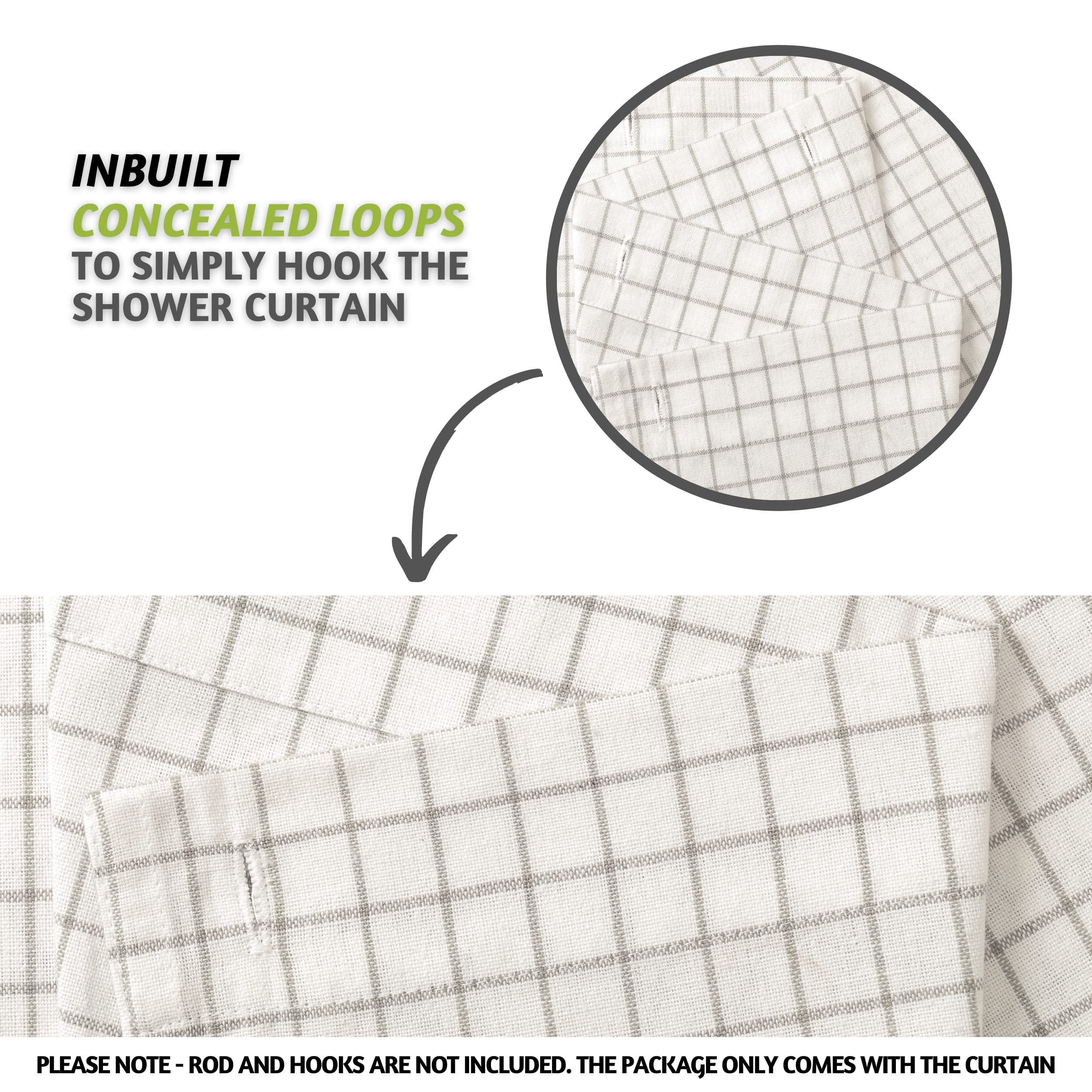 Folkulture 72" x 72" Shower Curtains - Tulum - Grey