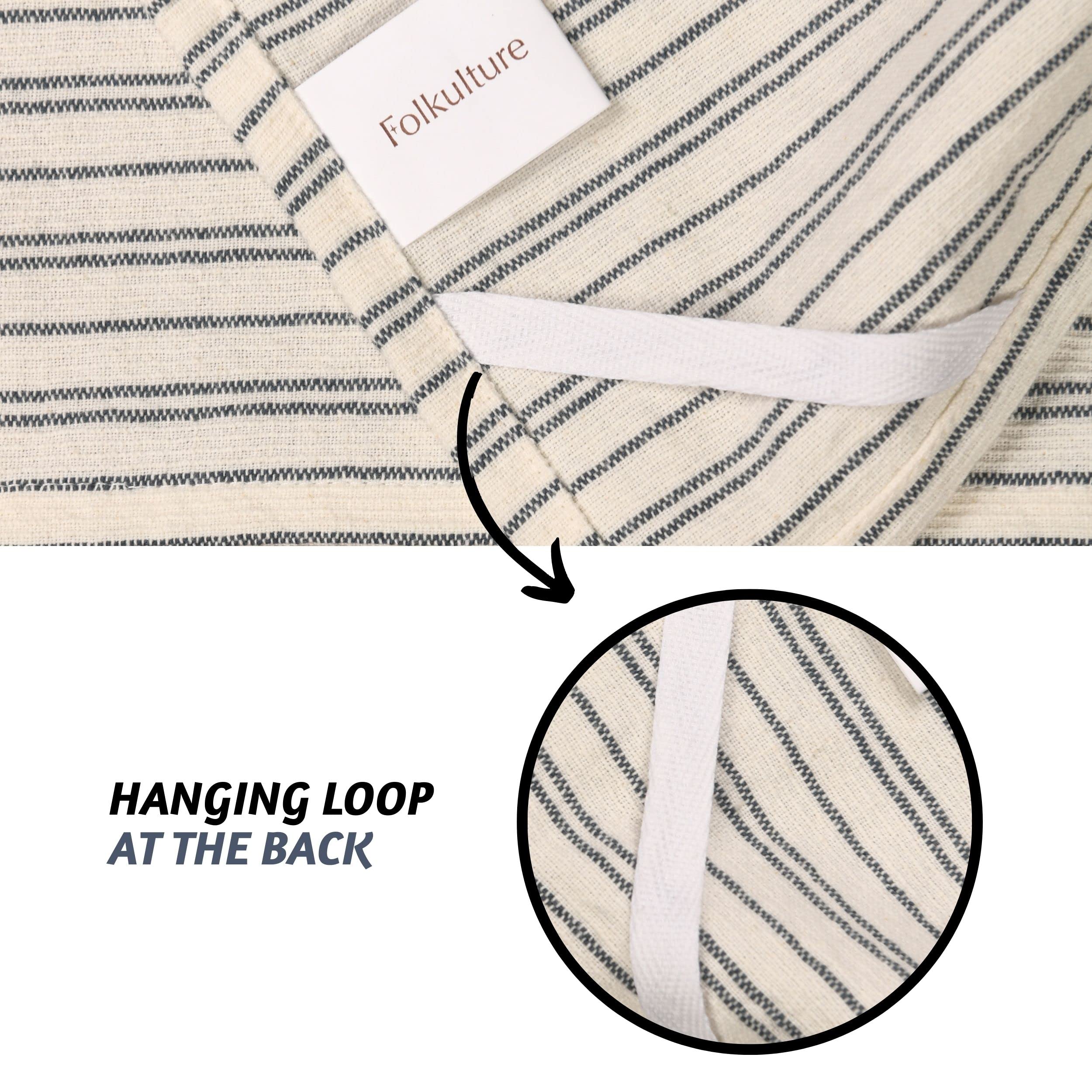 Folkulture 18" x 28" Set of 3 Kitchen Towel - Coastal Midnight Blue