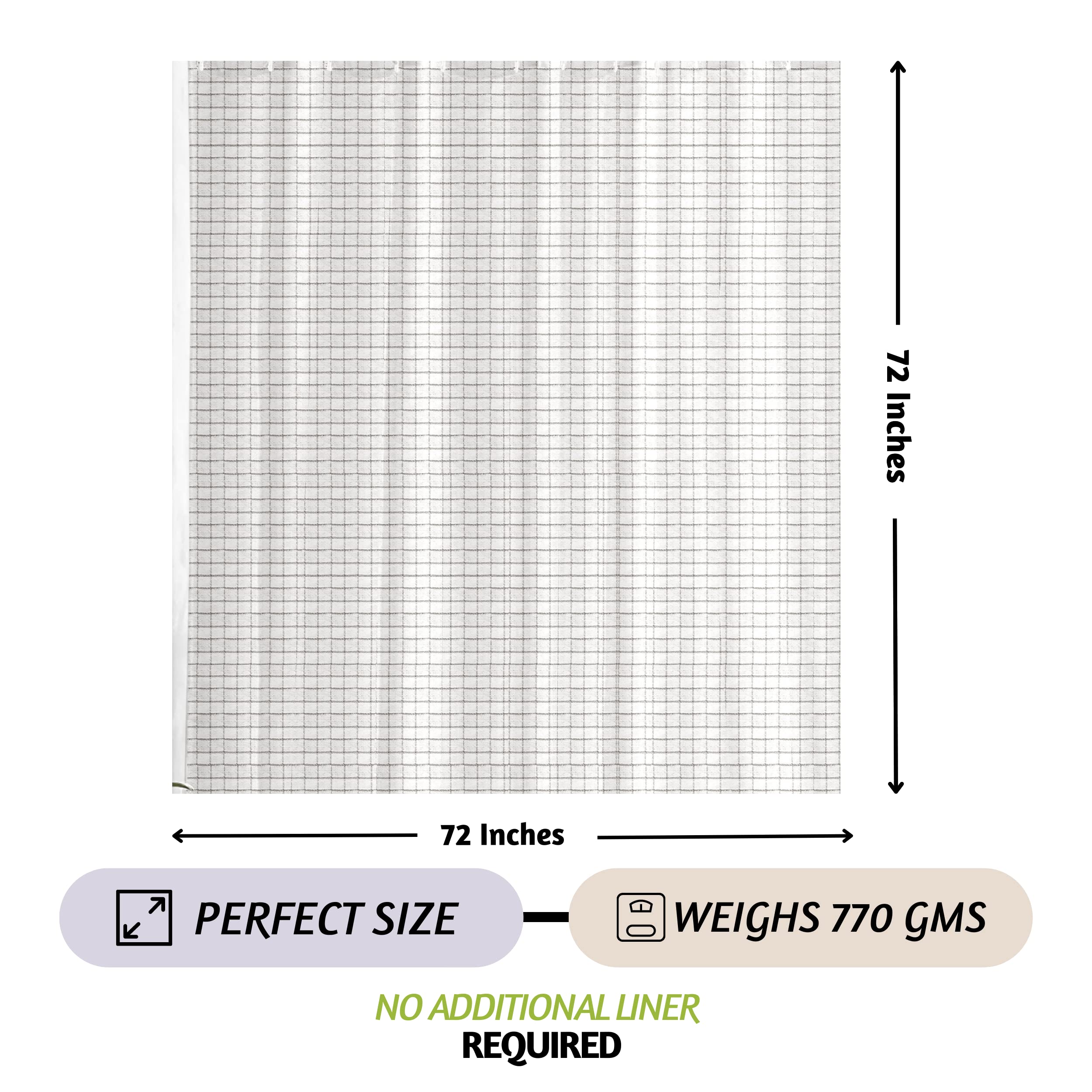 Folkulture 72" x 72" Shower Curtains - Tulum - Grey