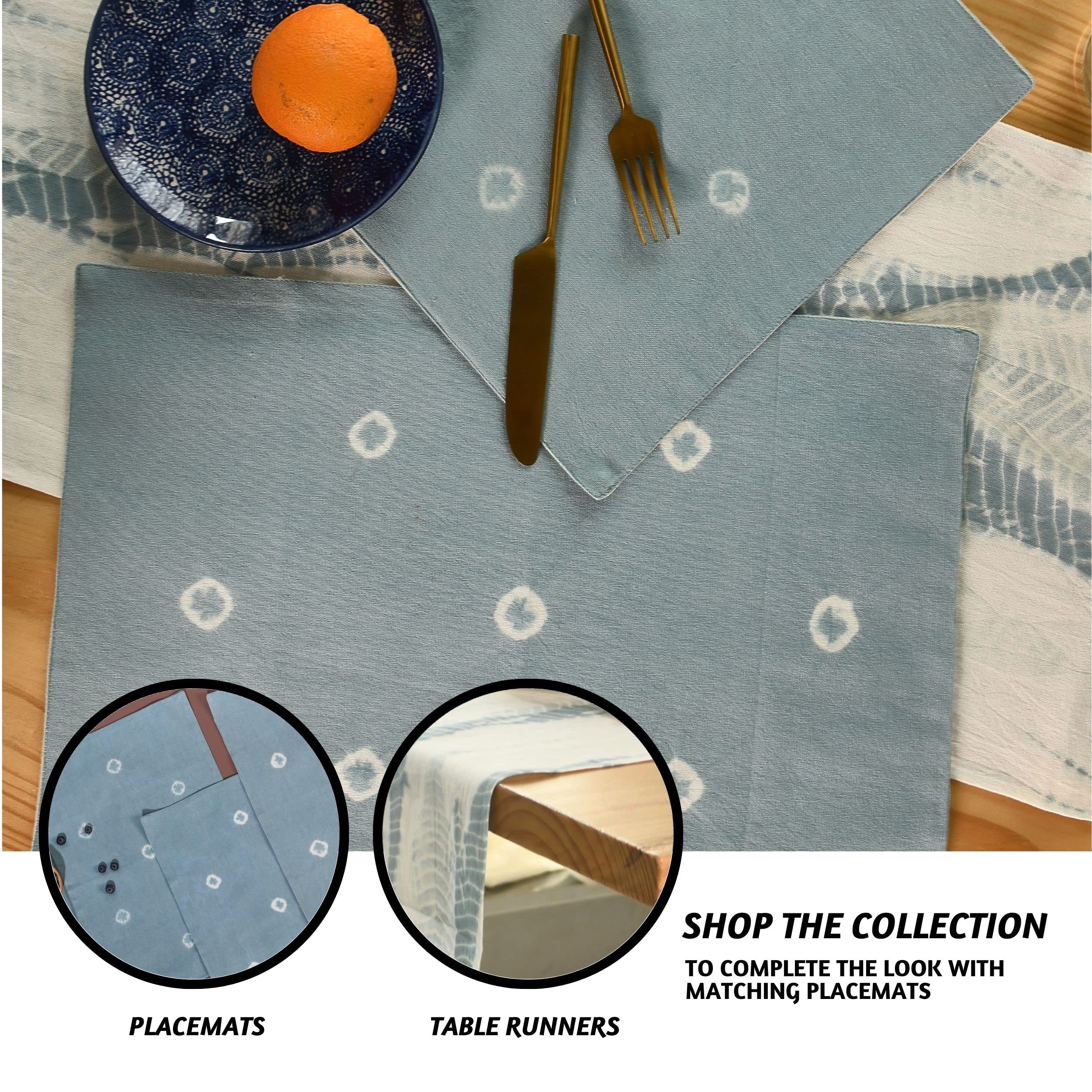 Folkulture Indie Tie-Dye Dusty Blue Table Runner - 14" x 108"