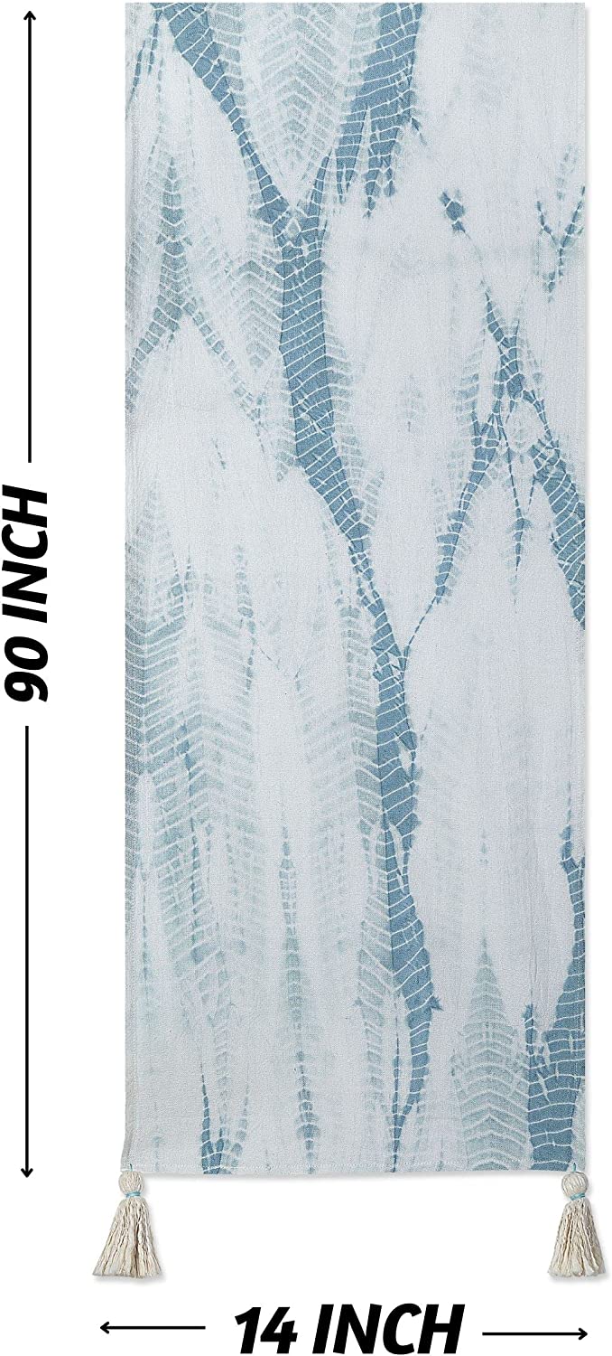 Indie Table Runner - Tie Dye Dusty Blue