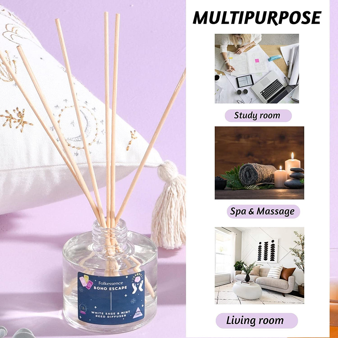 Reed Diffuser Set, 100 ml - Boho Escape, White Sage & Mint – Folkulture ...