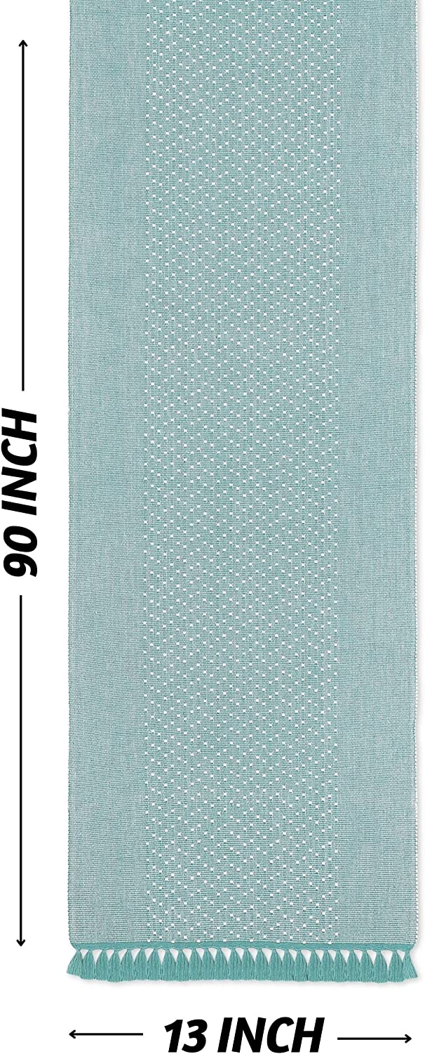 Classic Ribbed Table Runner - Aqua