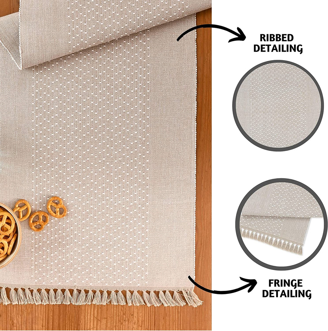 Classic Ribbed Table Runner - Taupe – Folkulture India